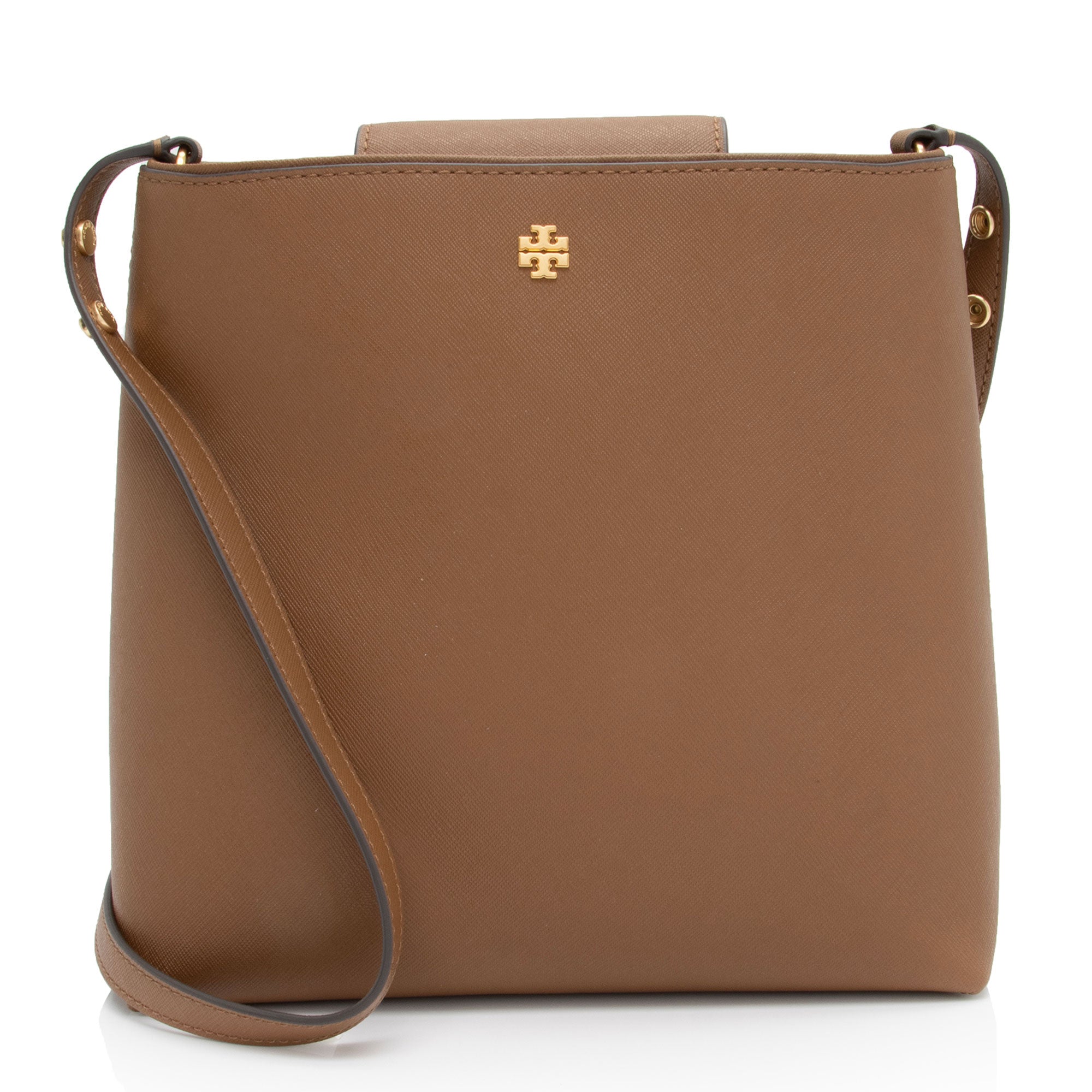 Tory Burch Leather Emerson Bucket Bag (SHF-QinDlT)