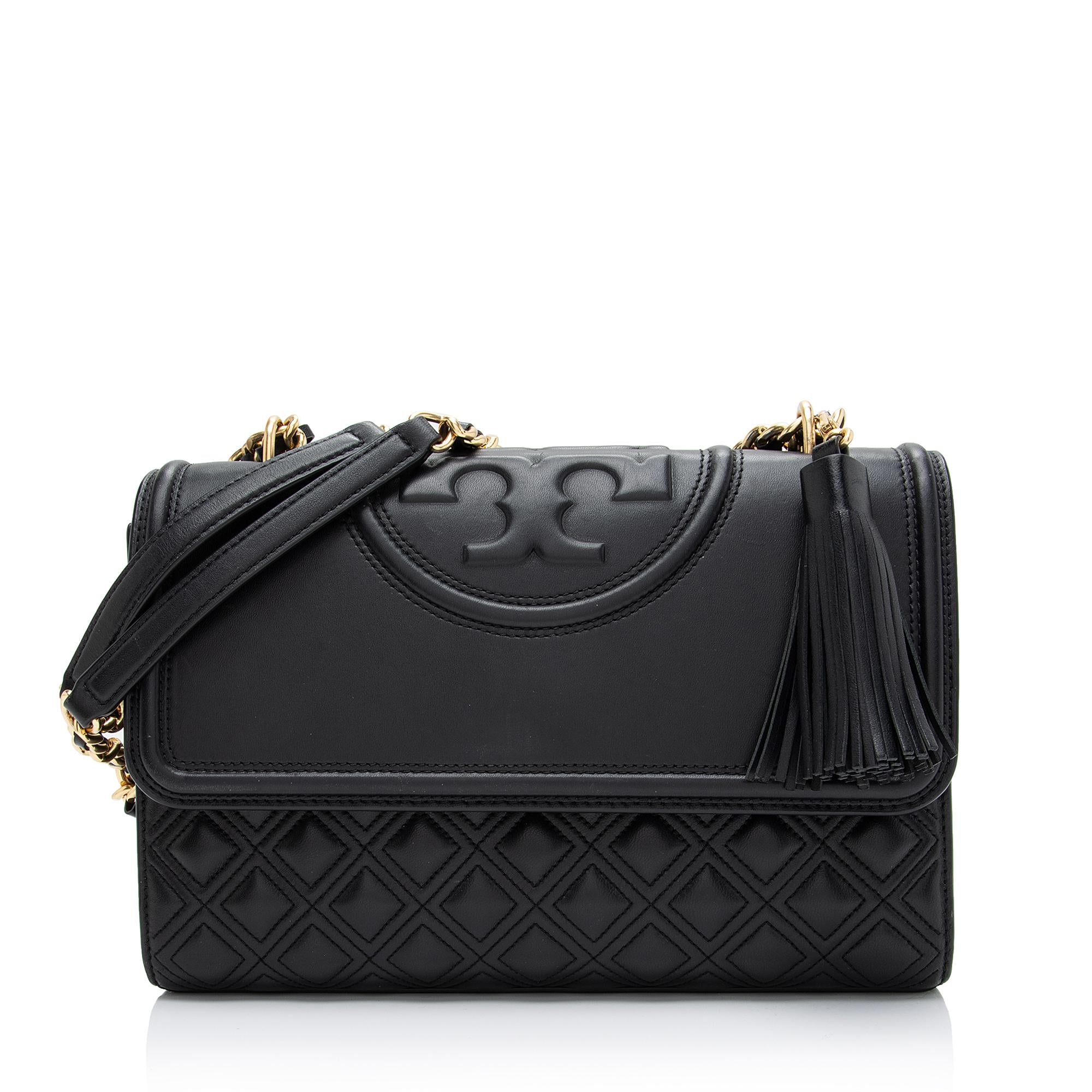 Tory Burch Leather Fleming Convertible Shoulder Bag (SHF-VCf58M)