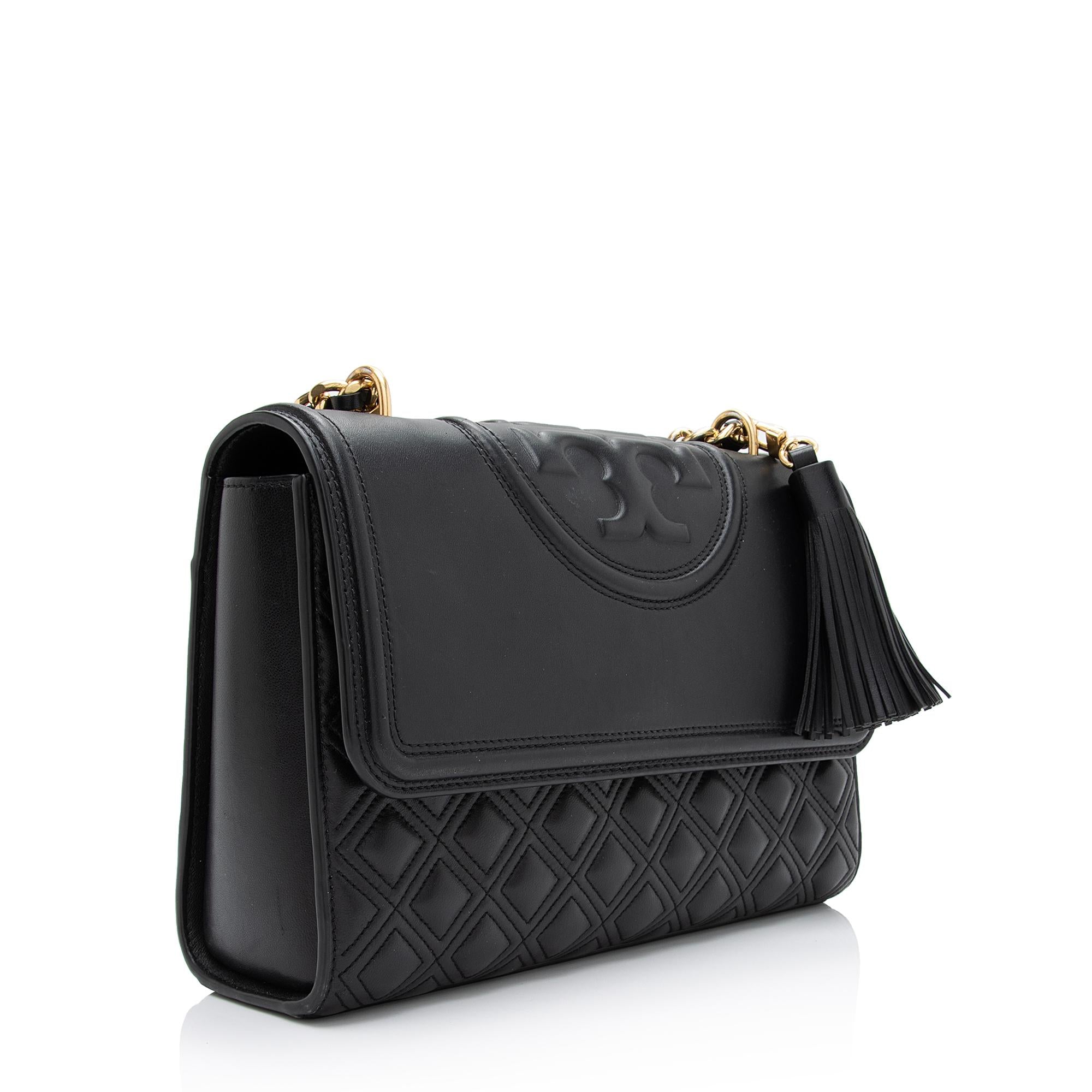 Tory Burch Leather Fleming Convertible Shoulder Bag (SHF-VCf58M)