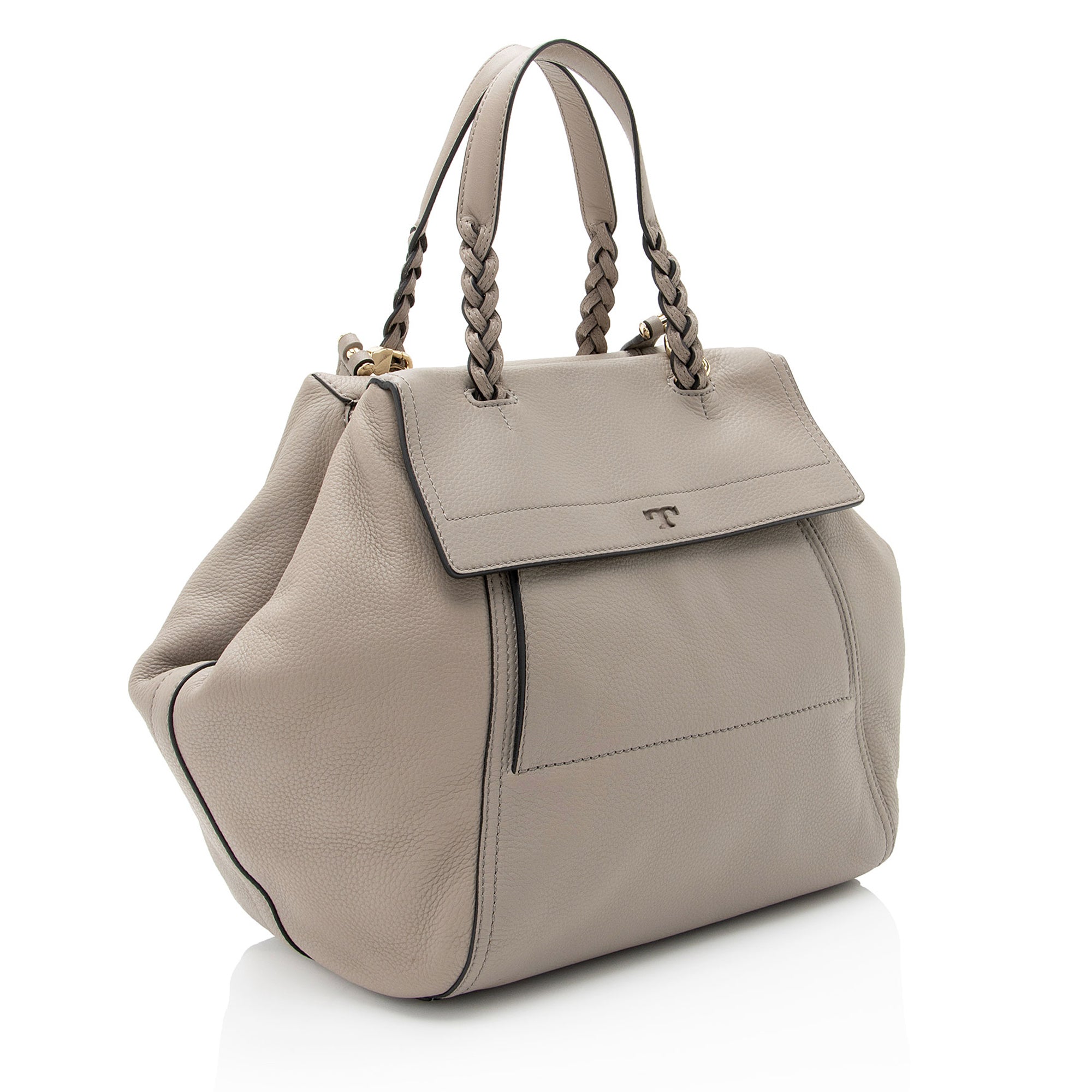 Tory Burch Leather Half Moon Medium Satchel (SHF-mbIQk0)