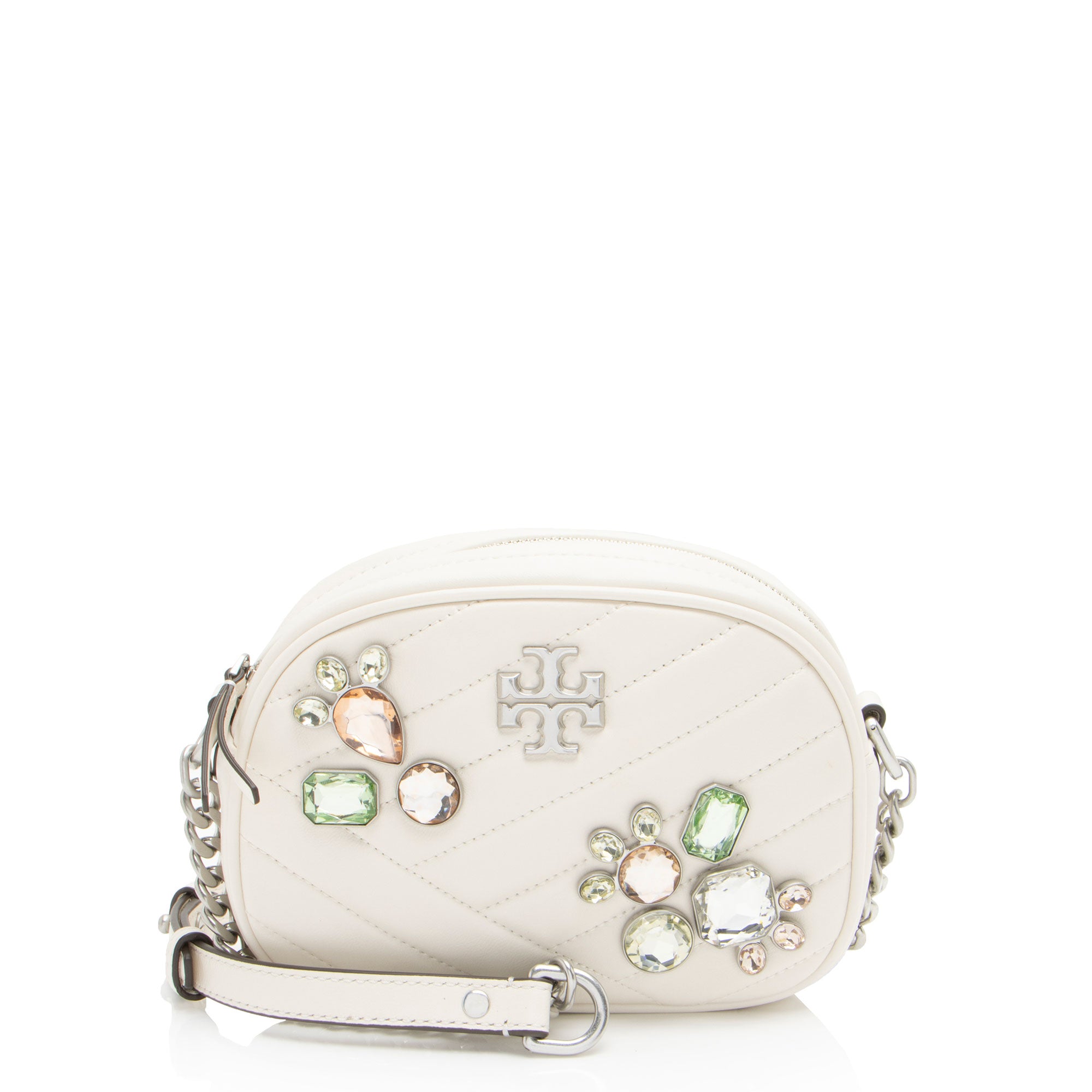 Tory Burch Leather Jeweled Kira Small Camera Bag (SHF-KqArRb)