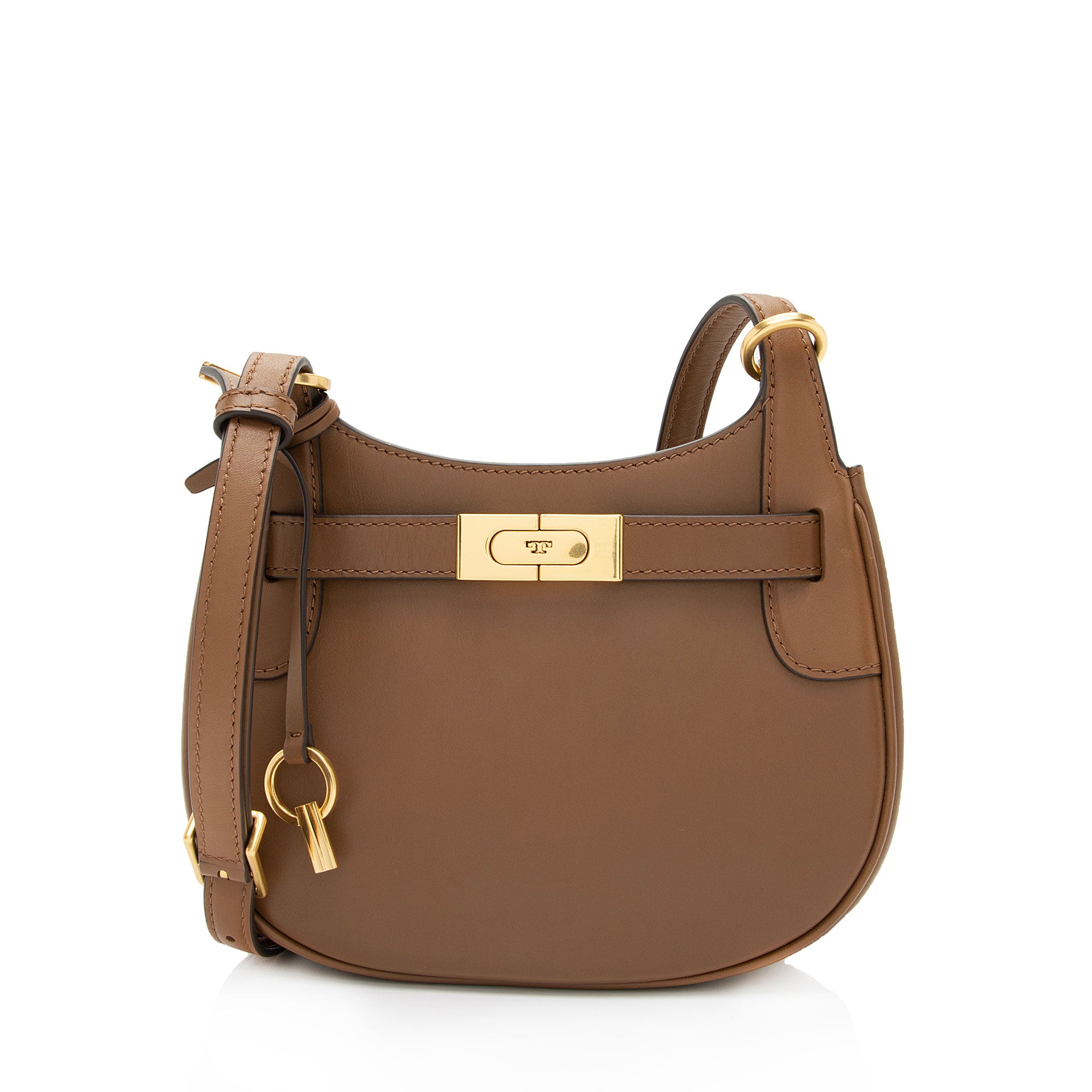 Tory Burch Lee Radziwill Leather Saddle Small Crossbody Bag (SHF-zQ8cYJ)