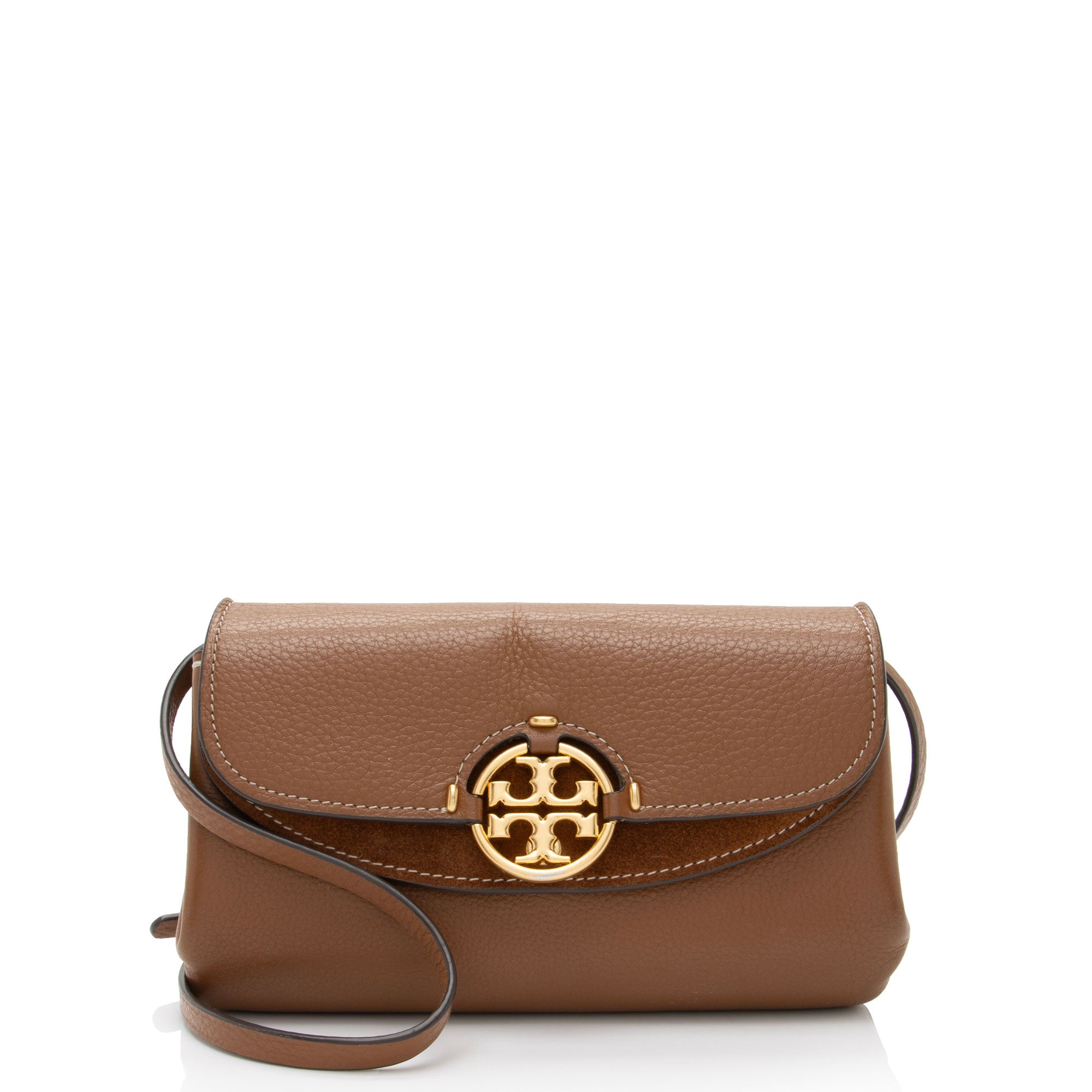 Tory Burch Leather Miller Flap Crossbody (SHF-SWxBJB)