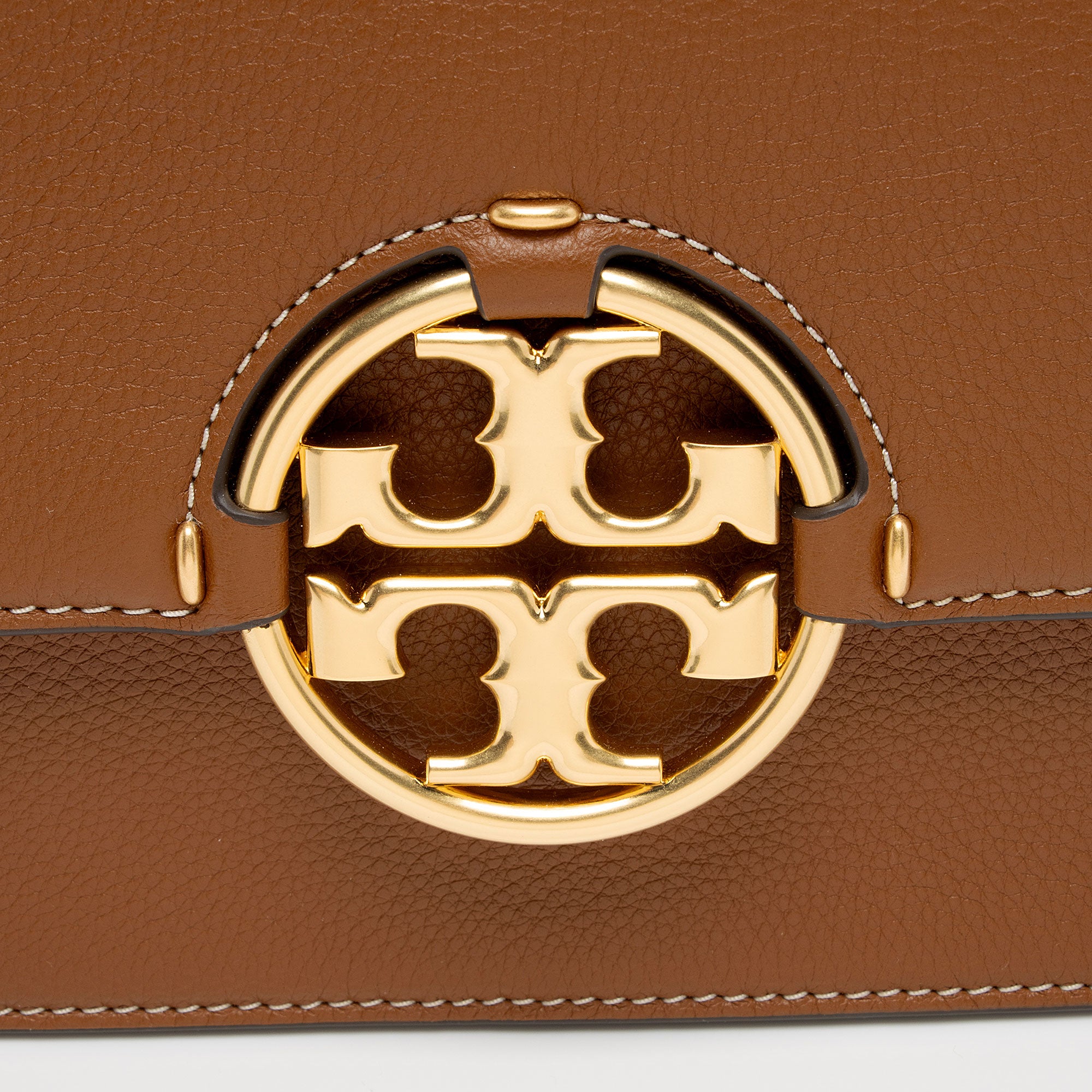 Tory Burch Leather Miller Shoulder Bag (SHF-o3358h)