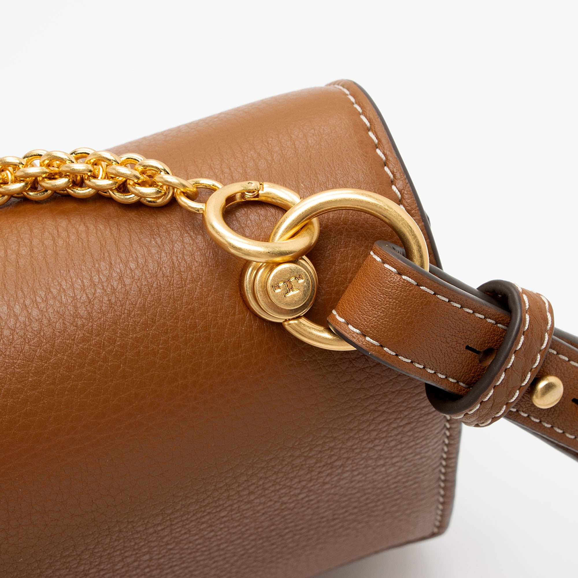 Tory Burch Leather Miller Shoulder Bag (SHF-o3358h)