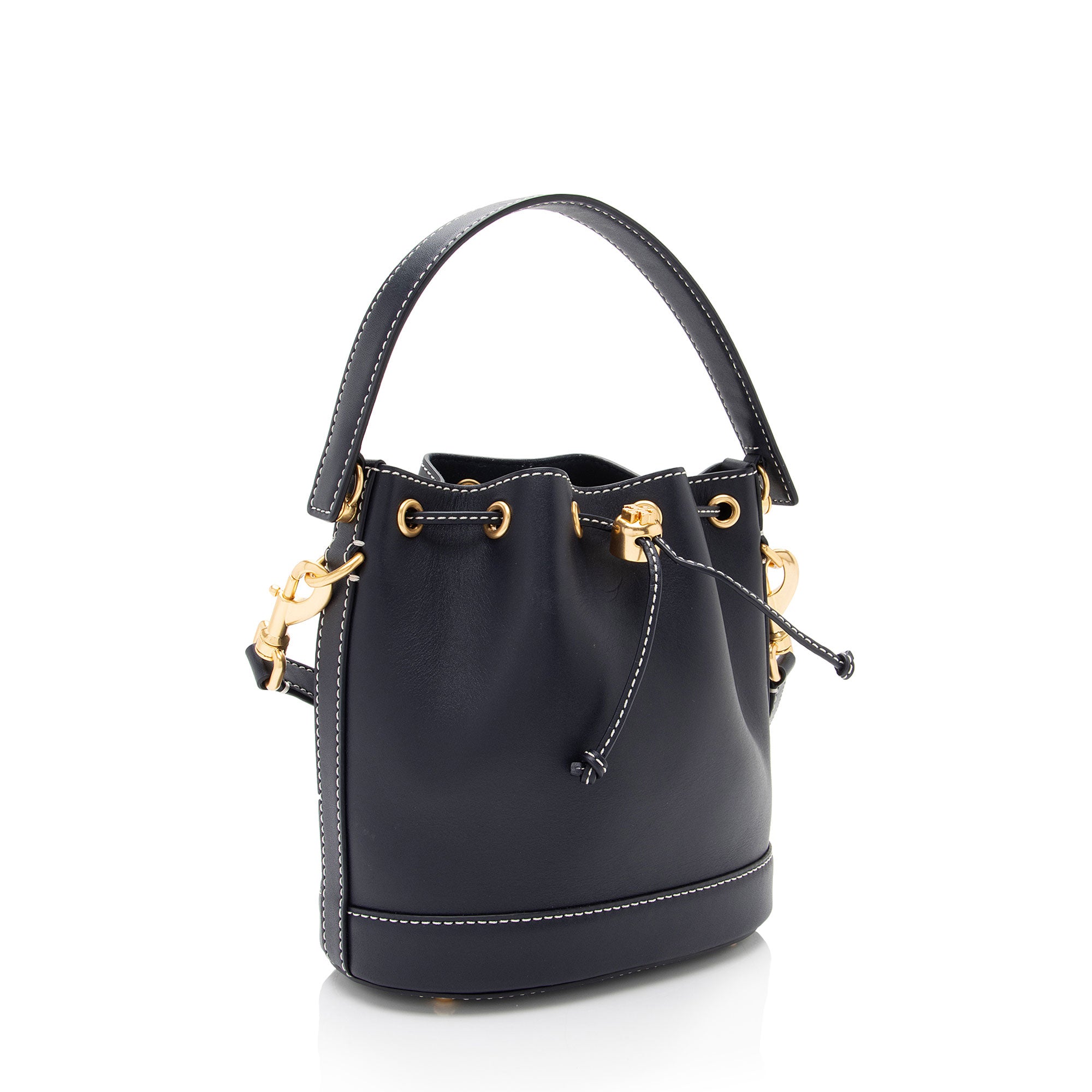 Tory Burch Leather Small Bucket Bag (SHF-1fmpNy)