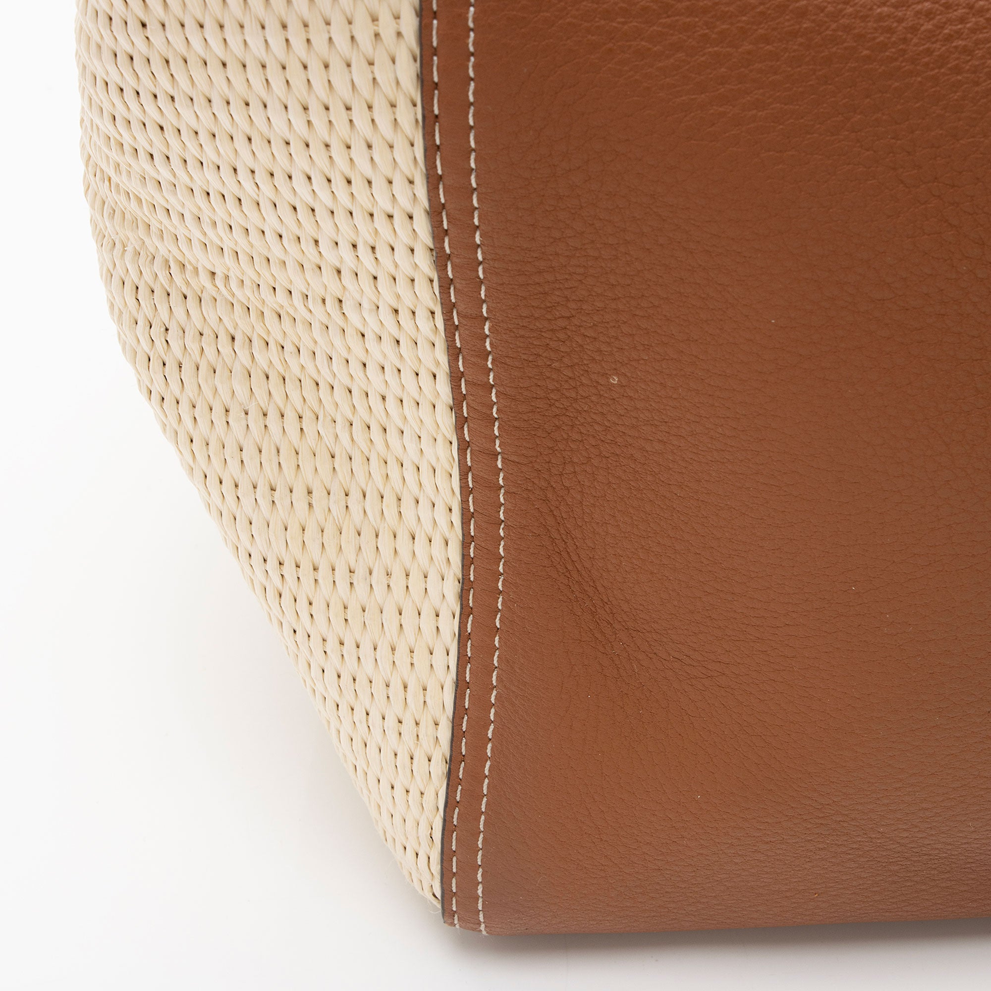 Tory Burch Leather Raffia Half Moon Medium Satchel