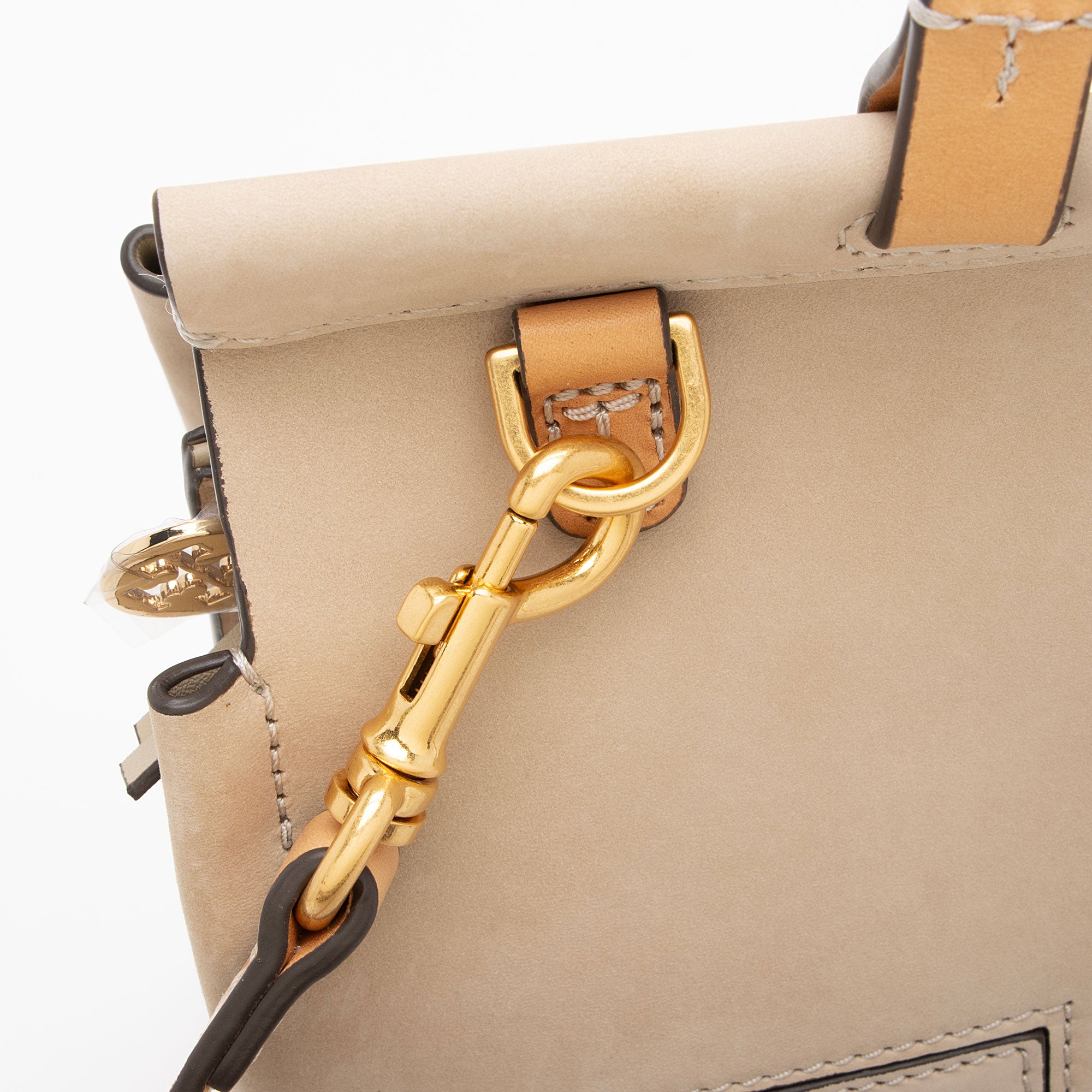 Tory Burch Leather Studded Block T Top Handle