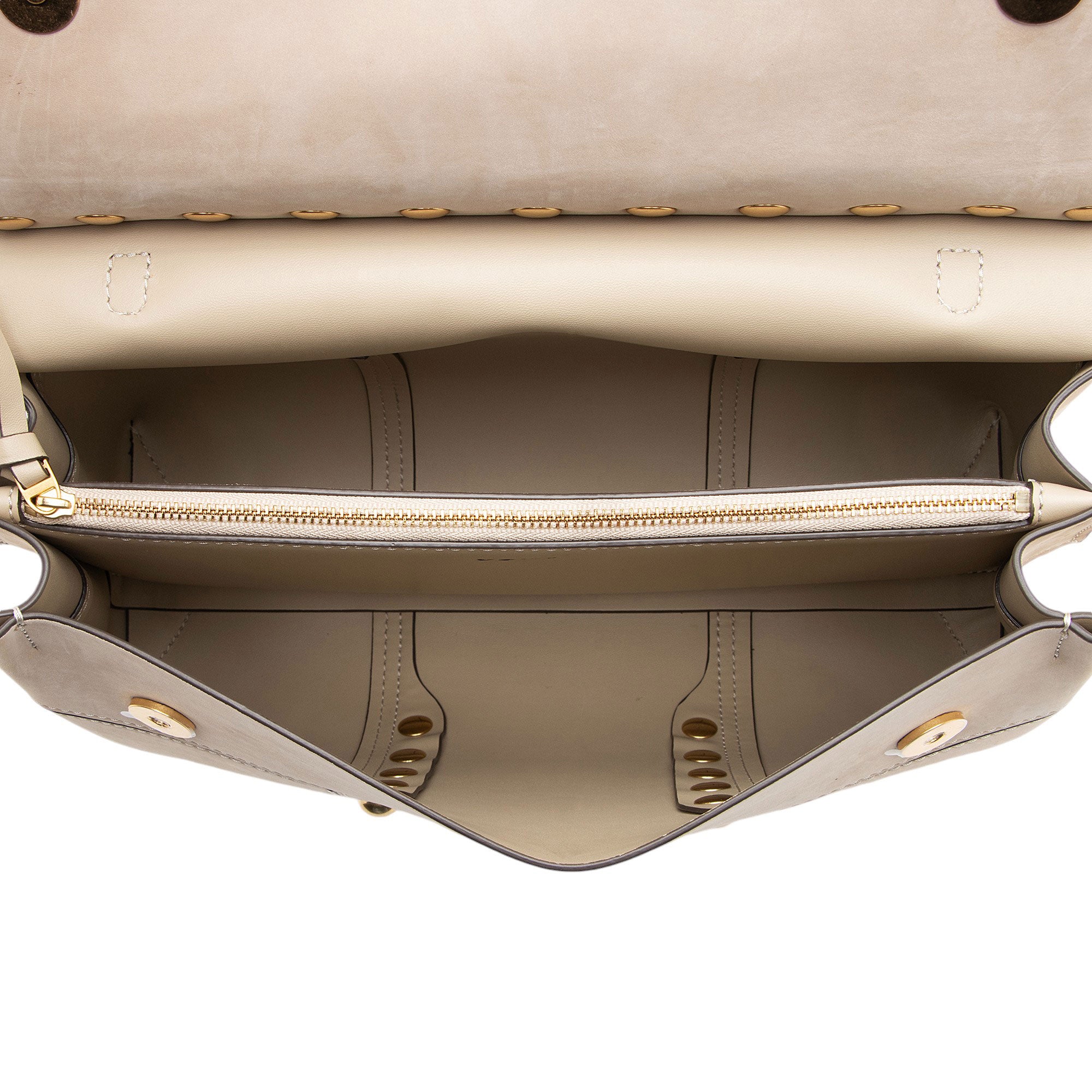 Tory Burch Leather Studded Block T Top Handle