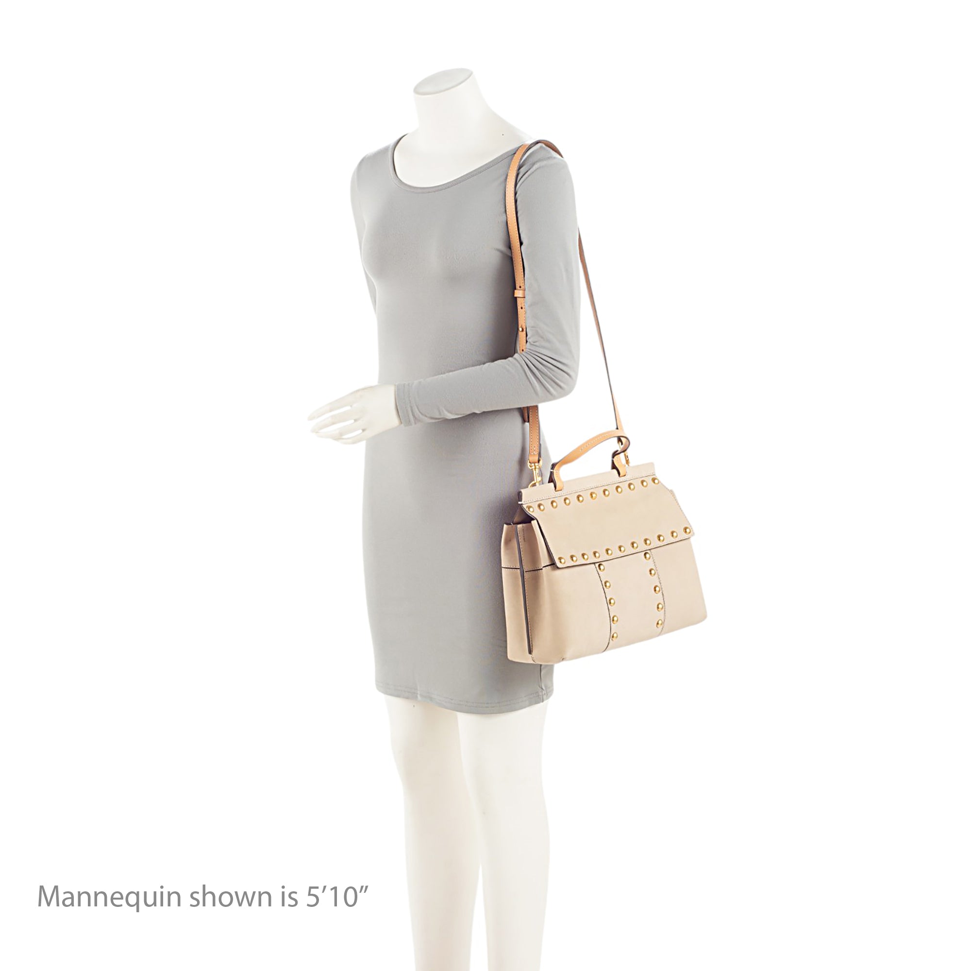 Tory Burch Leather Studded Block T Top Handle