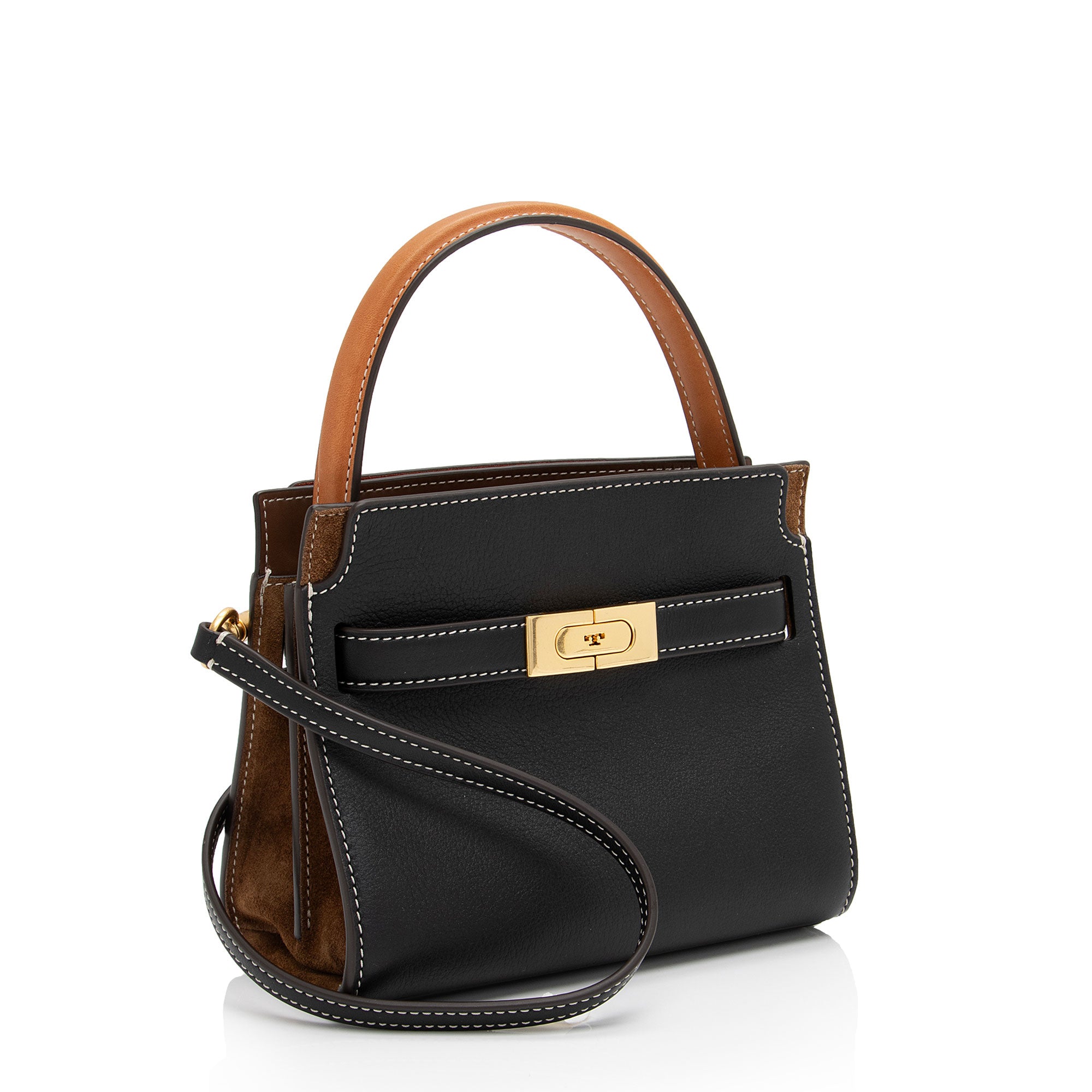 Tory Burch Lee Radziwill Leather Petite Double Satchel (SHF-6LdFCj)