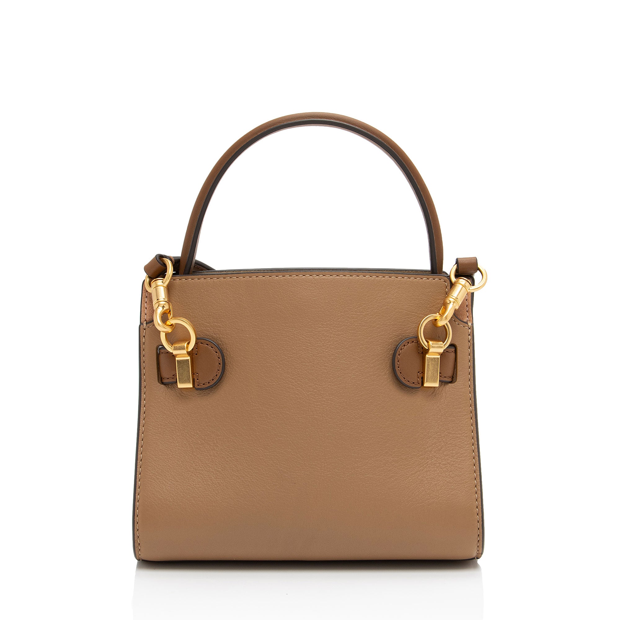 Tory Burch Lee Radziwill Leather Petite Double Satchel (SHF-KexE7Z)