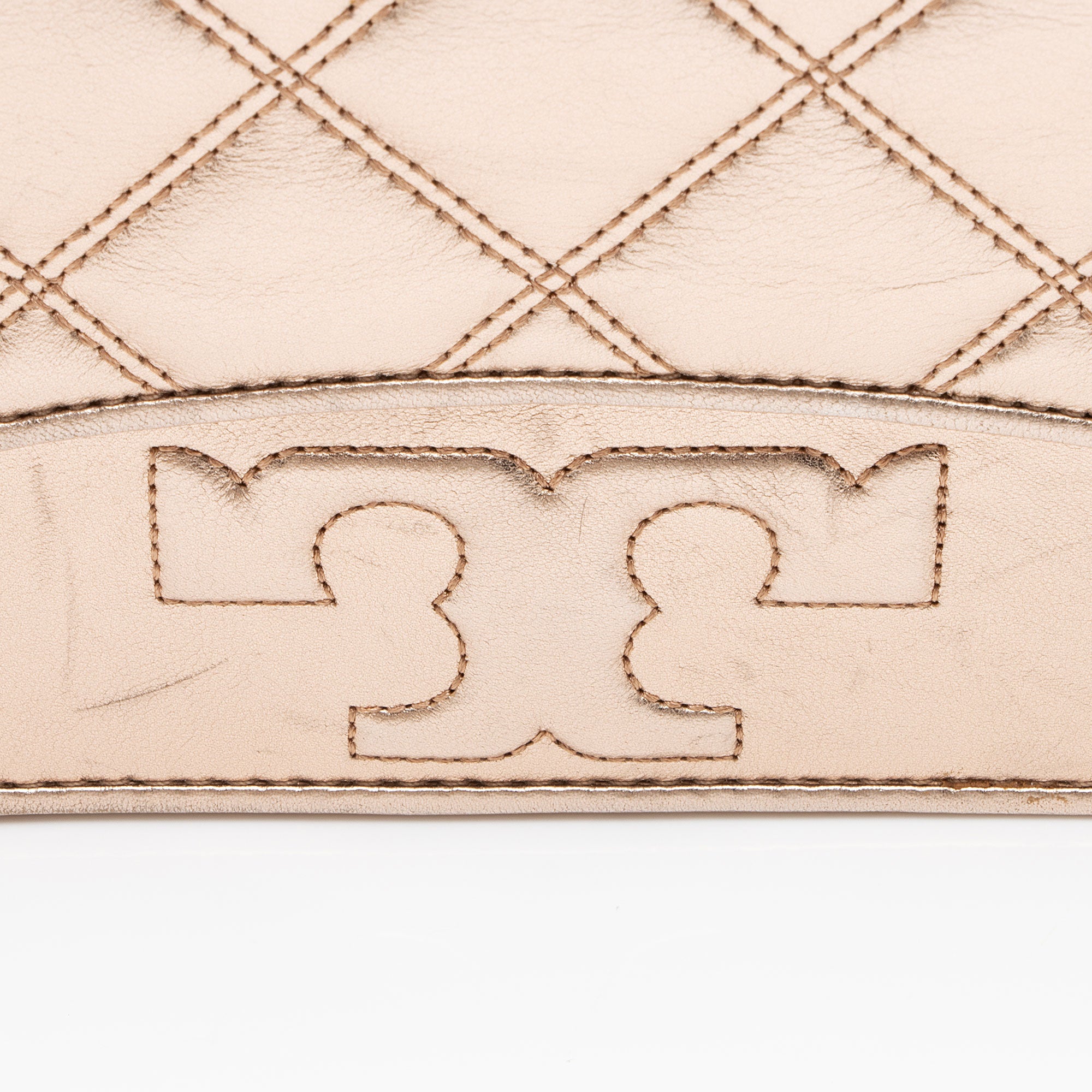 Tory Burch Metallic Quilted Leather Savannah Chain Wallet