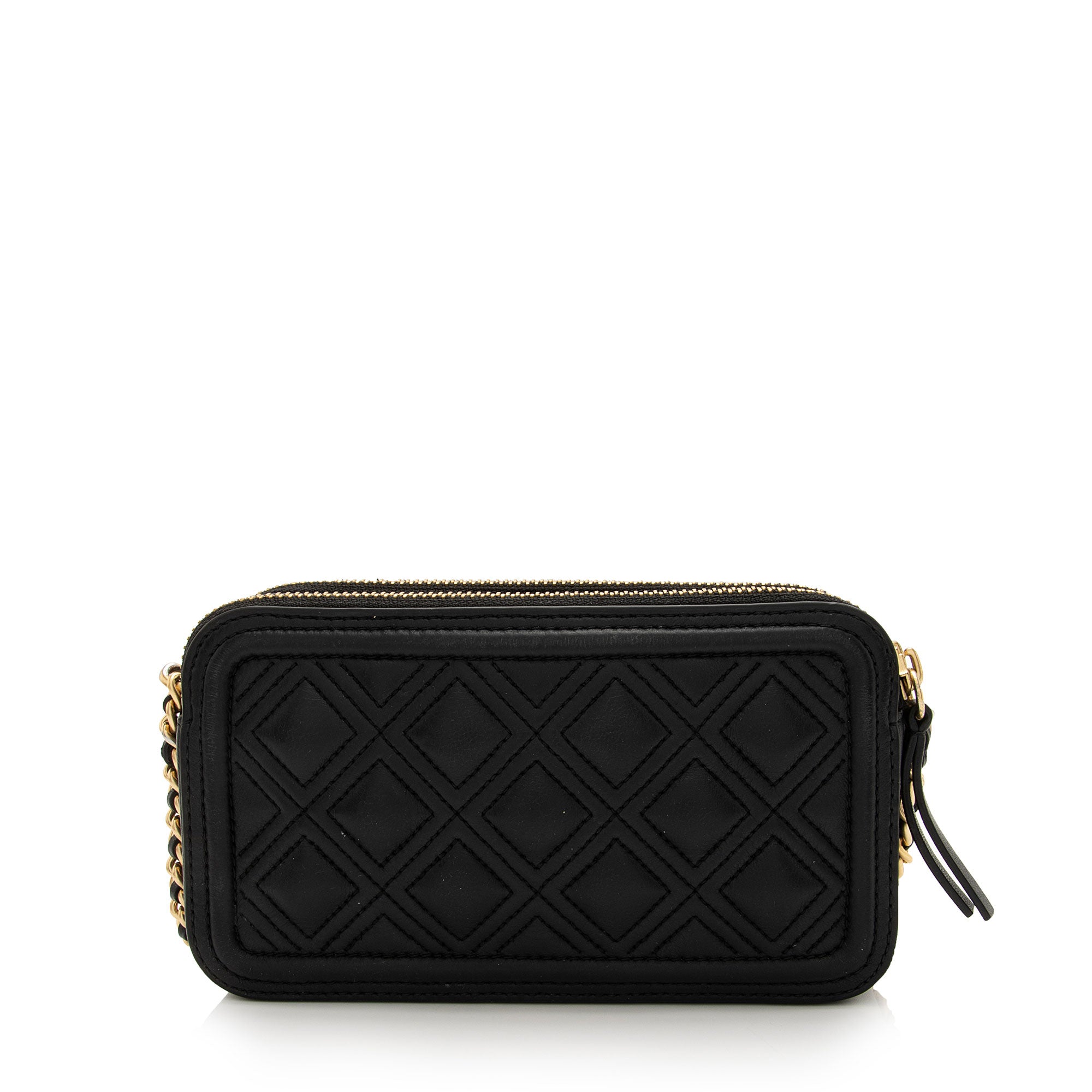 Tory Burch Quilted Leather Fleming Double-Zip Mini Bag (SHF-6foPdW)