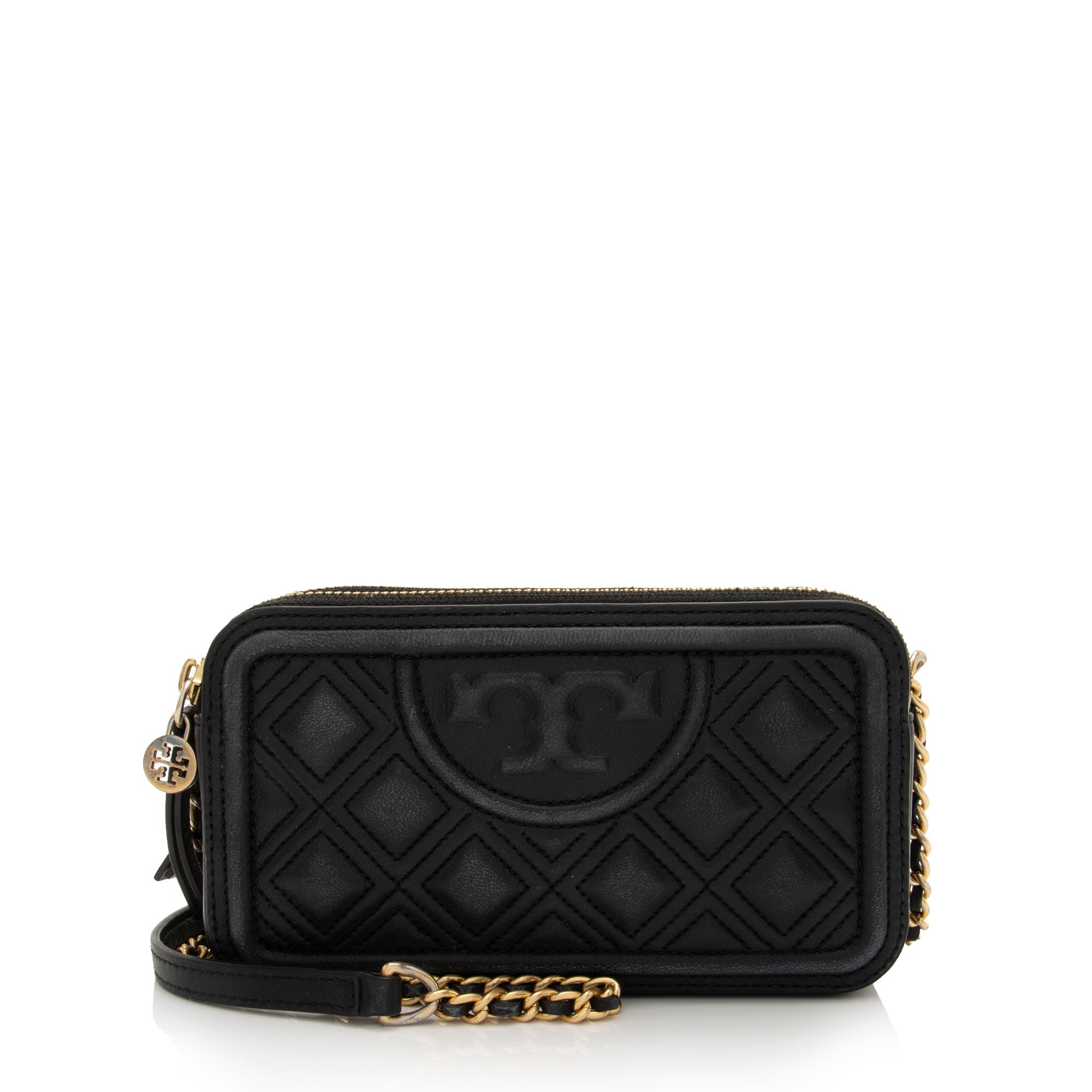 Tory Burch Quilted Leather Fleming Double-Zip Mini Bag (SHF-6foPdW)