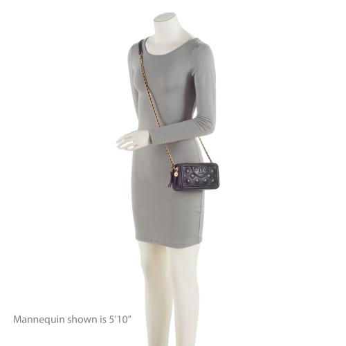 Tory Burch Quilted Leather Fleming Double-Zip Mini Bag (SHF-6foPdW)