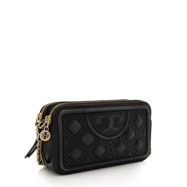 Tory Burch Quilted Leather Fleming Double-Zip Mini Bag (SHF-6foPdW