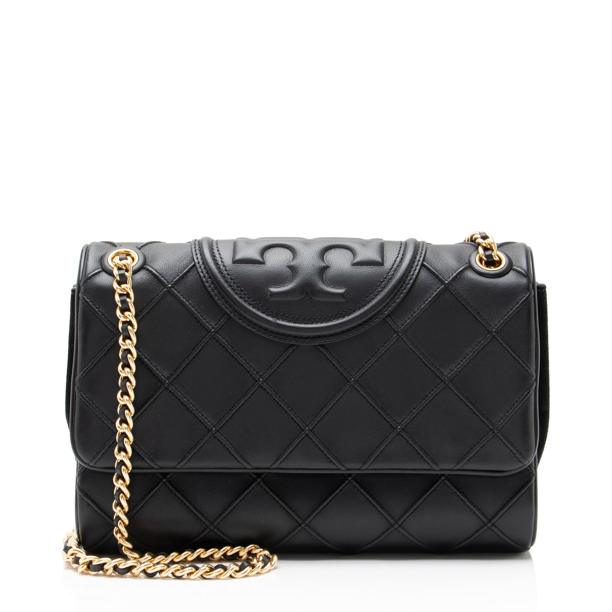 Tory Burch Quilted Leather Fleming Small Shoulder Bag