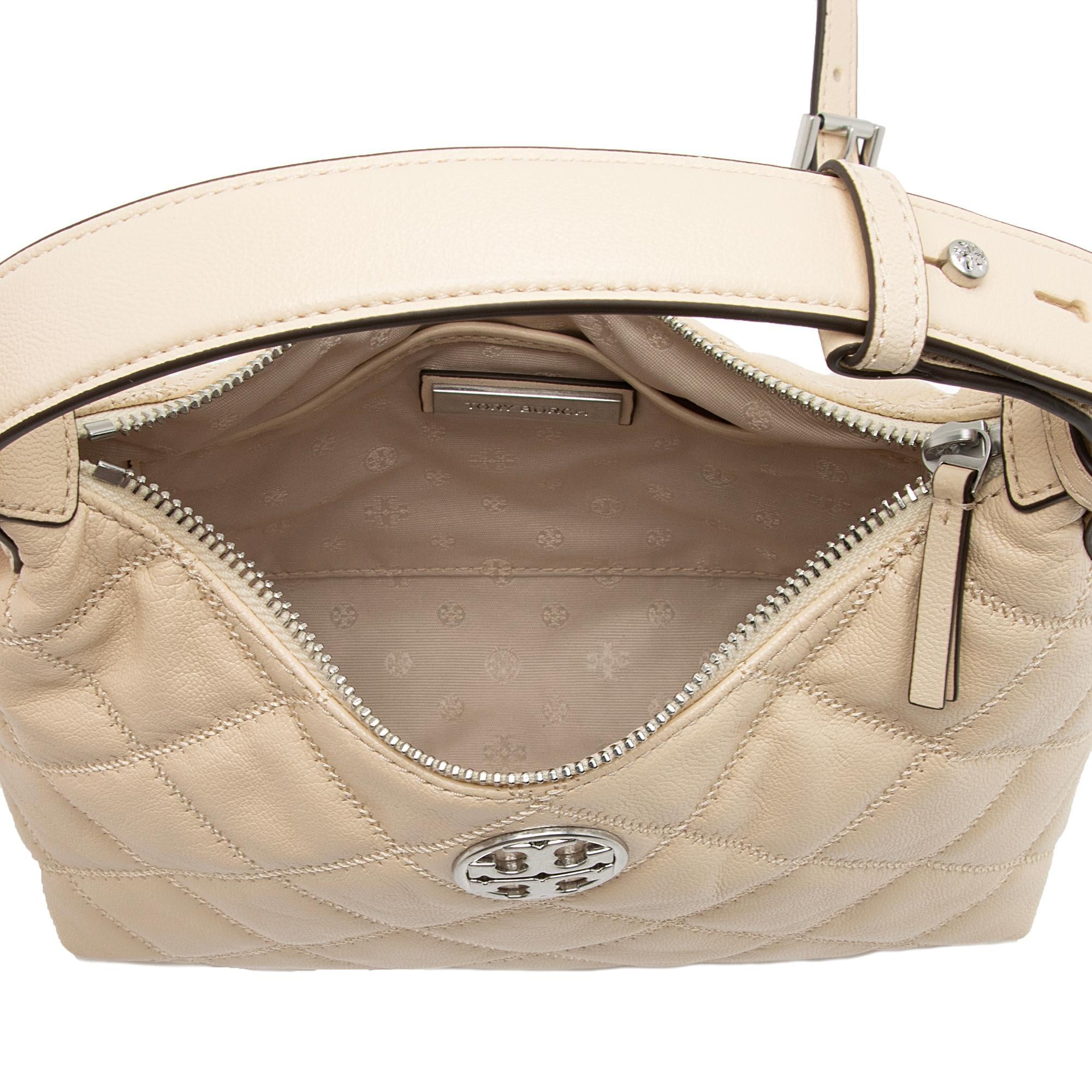 Tory Burch Quilted Leather Willa Mini Hobo (SHF-LgH17e)