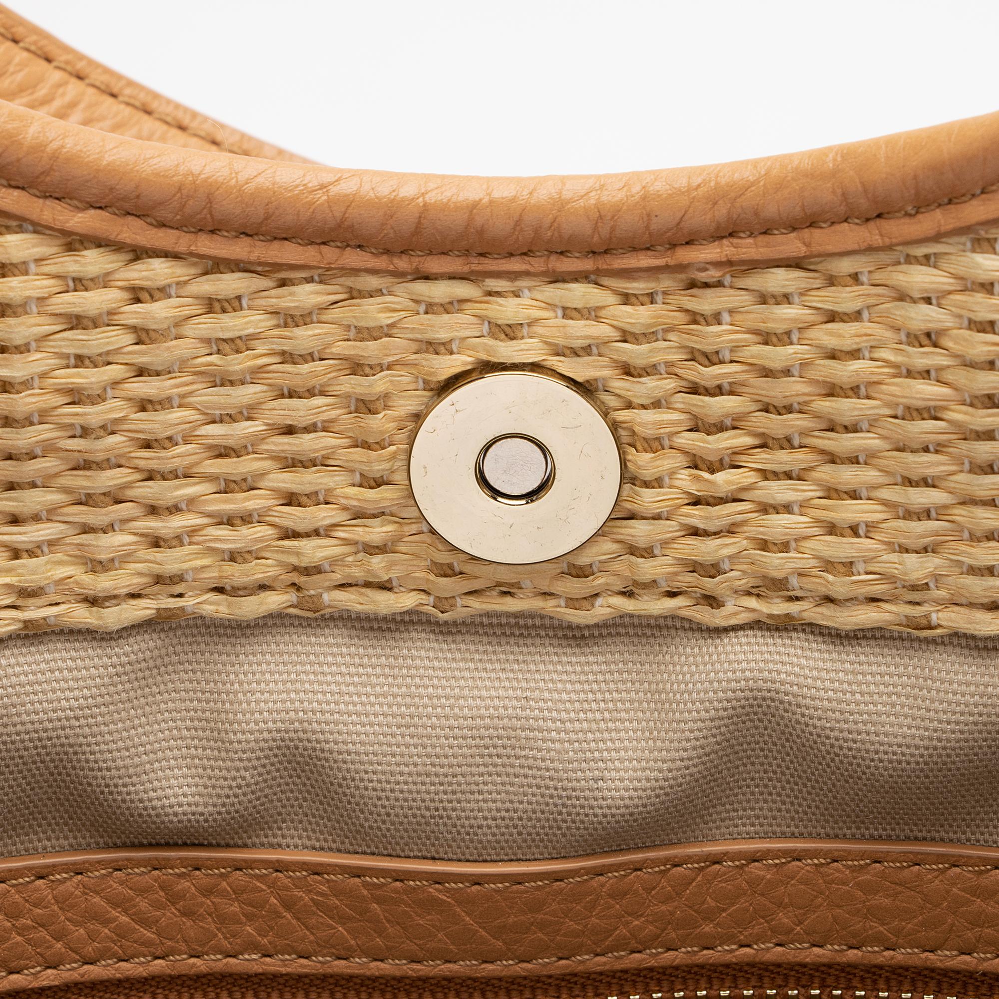 Tory Burch Raffia Leather Slouchy Tote (SHF-UewUdN)