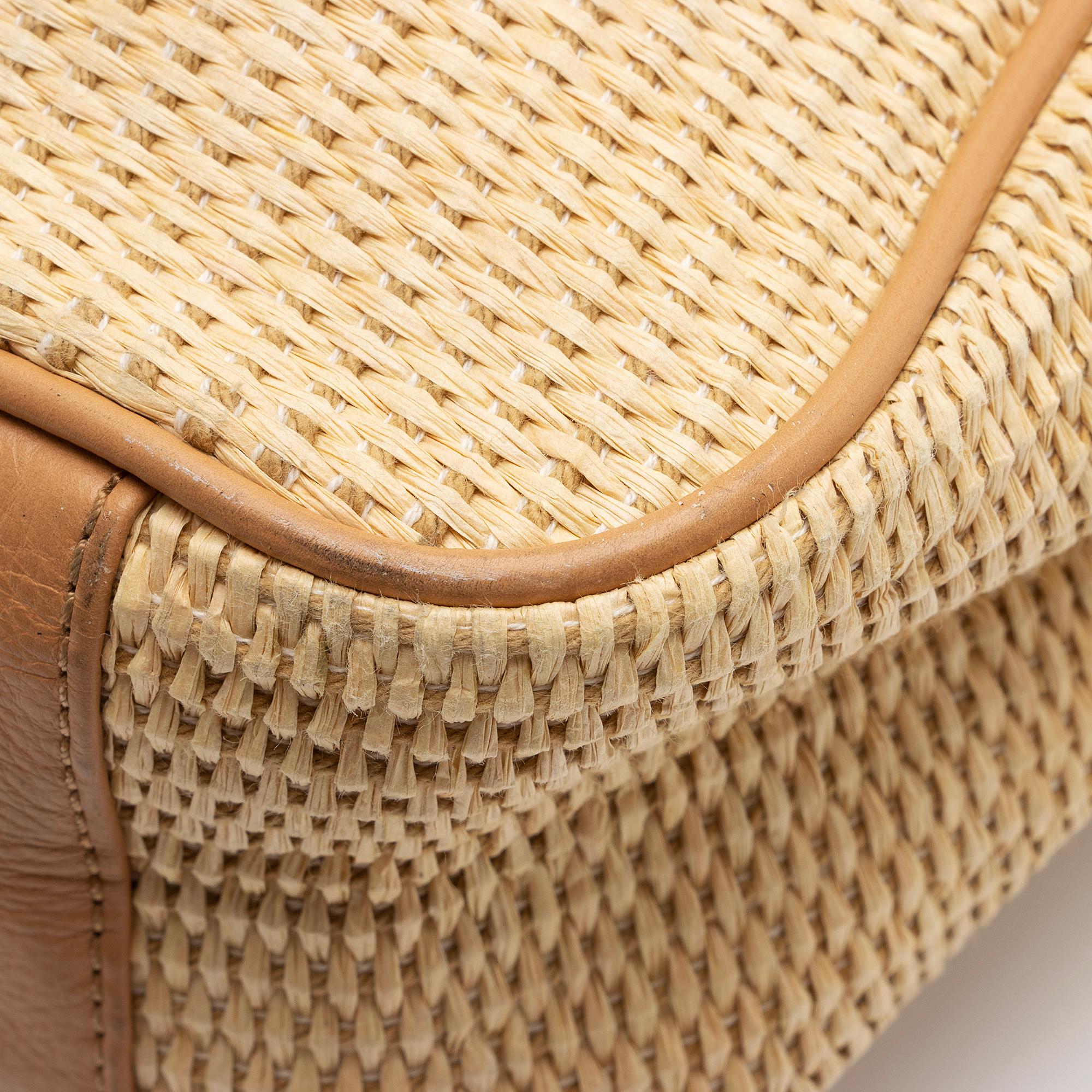 Tory Burch Raffia Leather Slouchy Tote (SHF-UewUdN)