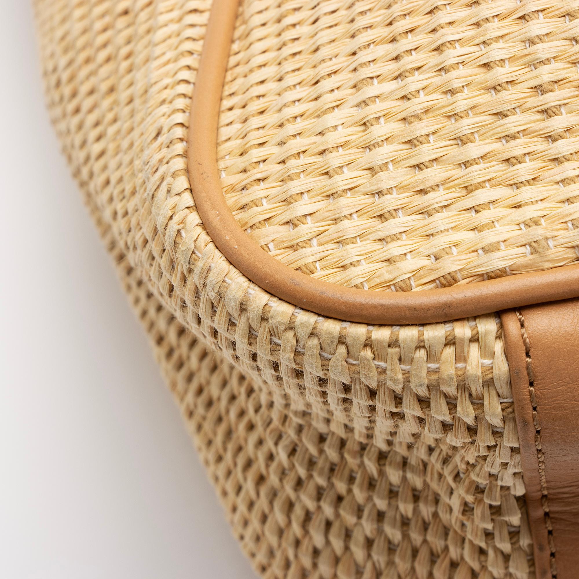 Tory Burch Raffia Leather Slouchy Tote (SHF-UewUdN)