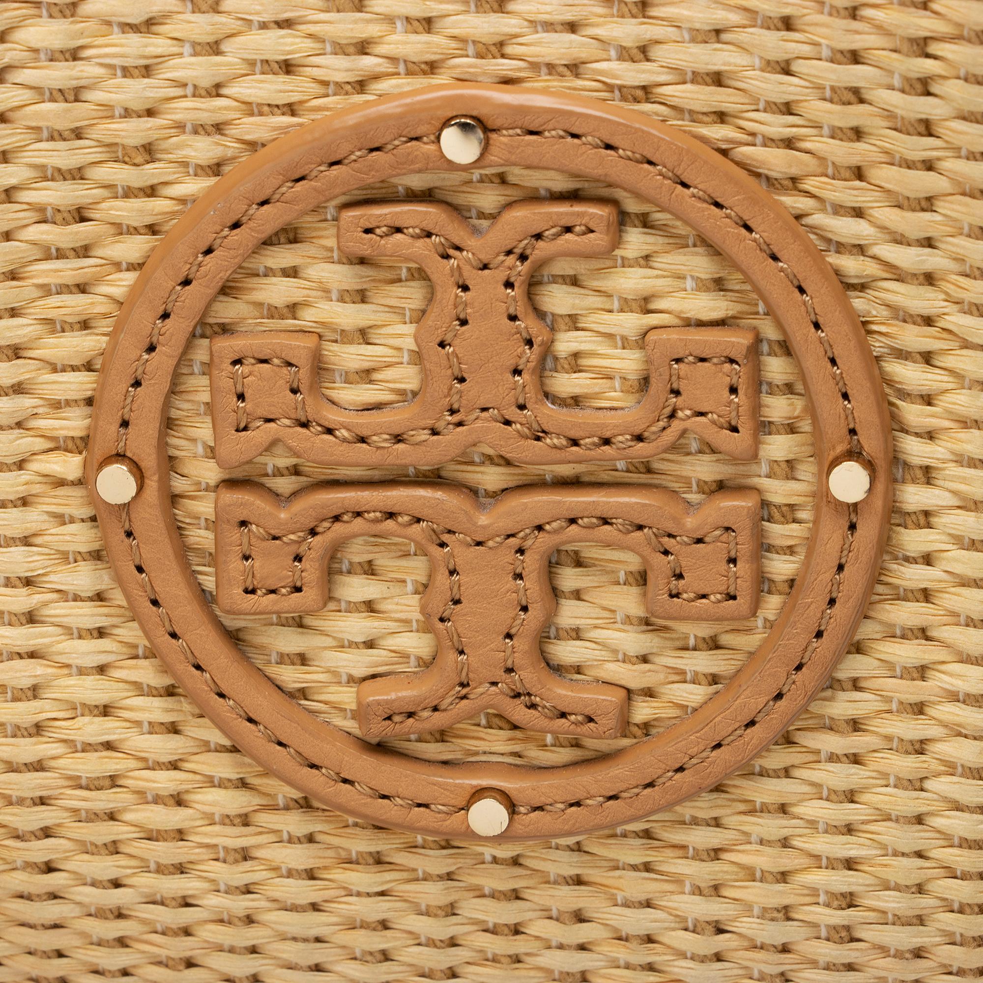 Tory Burch Raffia Leather Slouchy Tote (SHF-UewUdN)