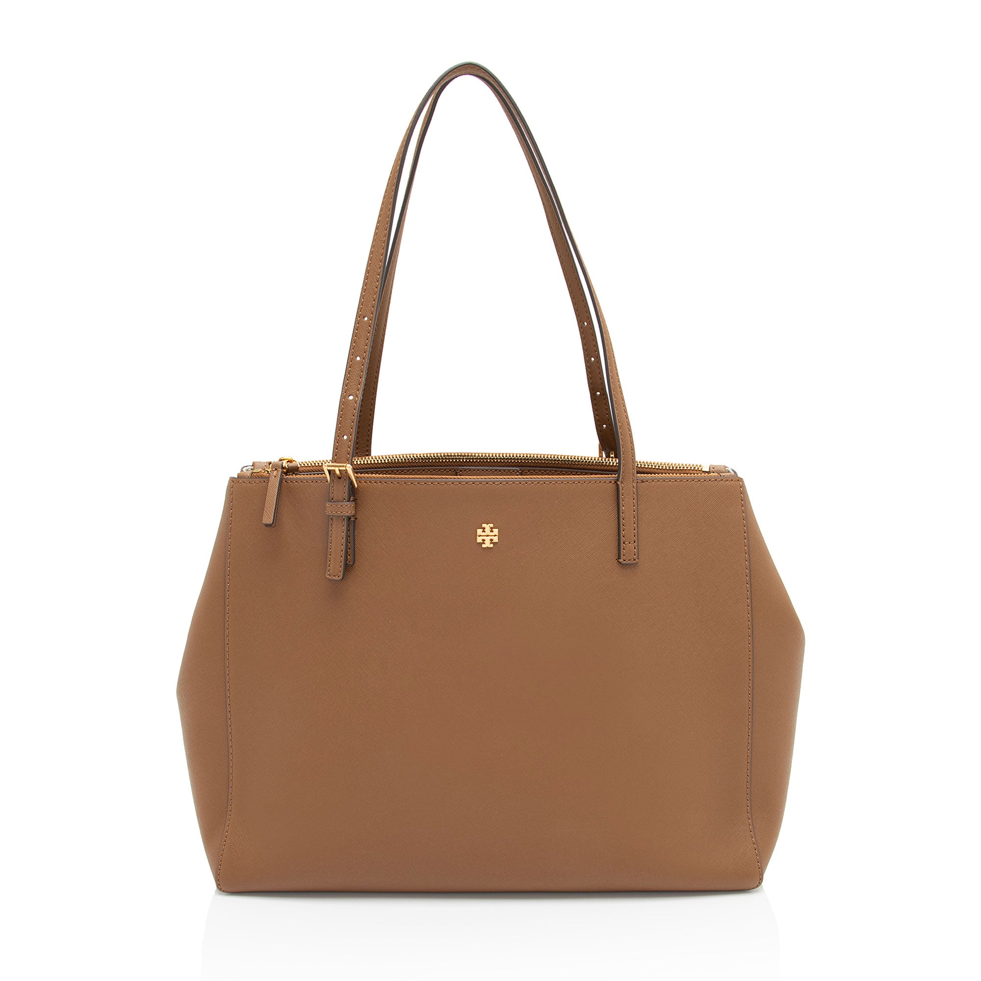 Tory Burch Saffiano Leather Emerson Double Zip Large Tote (SHF-atmA95)