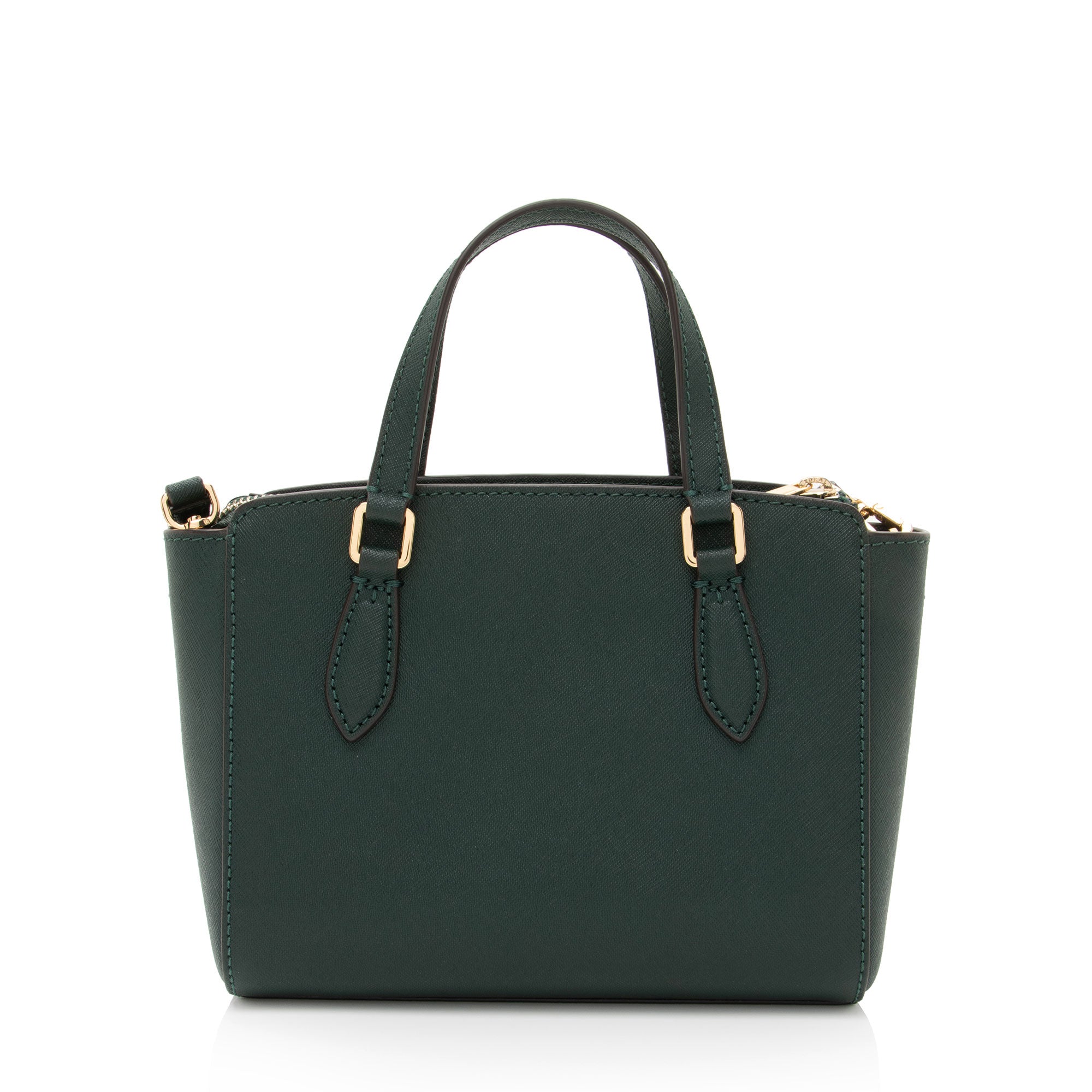 Tory Burch Saffiano Leather Emerson Top Zip Micro Tote (SHF-QkYroX)