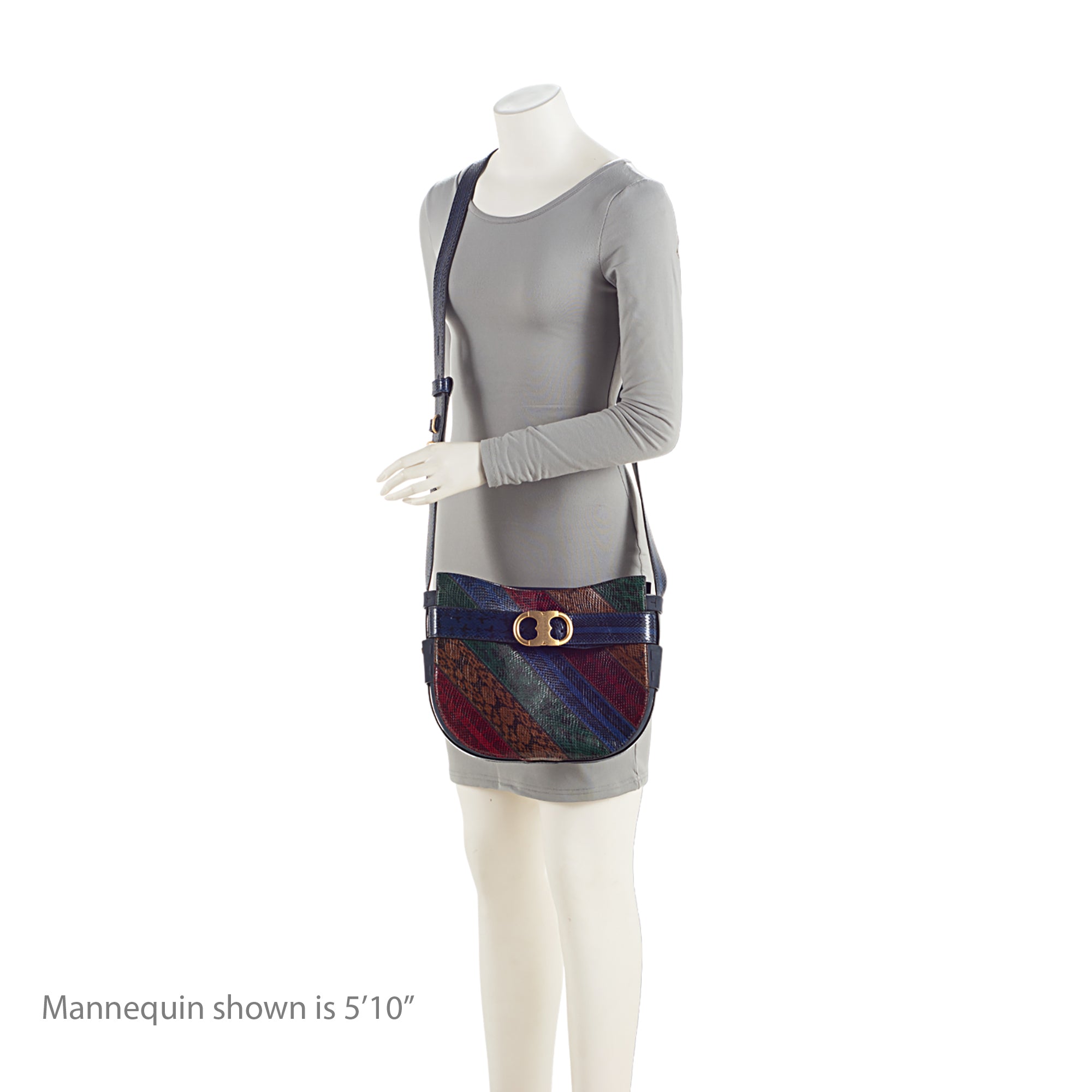 Tory Burch Snakeskin Embossed Patchwork Gemini Link Crossbody Bag (SHF-GrJsz6)