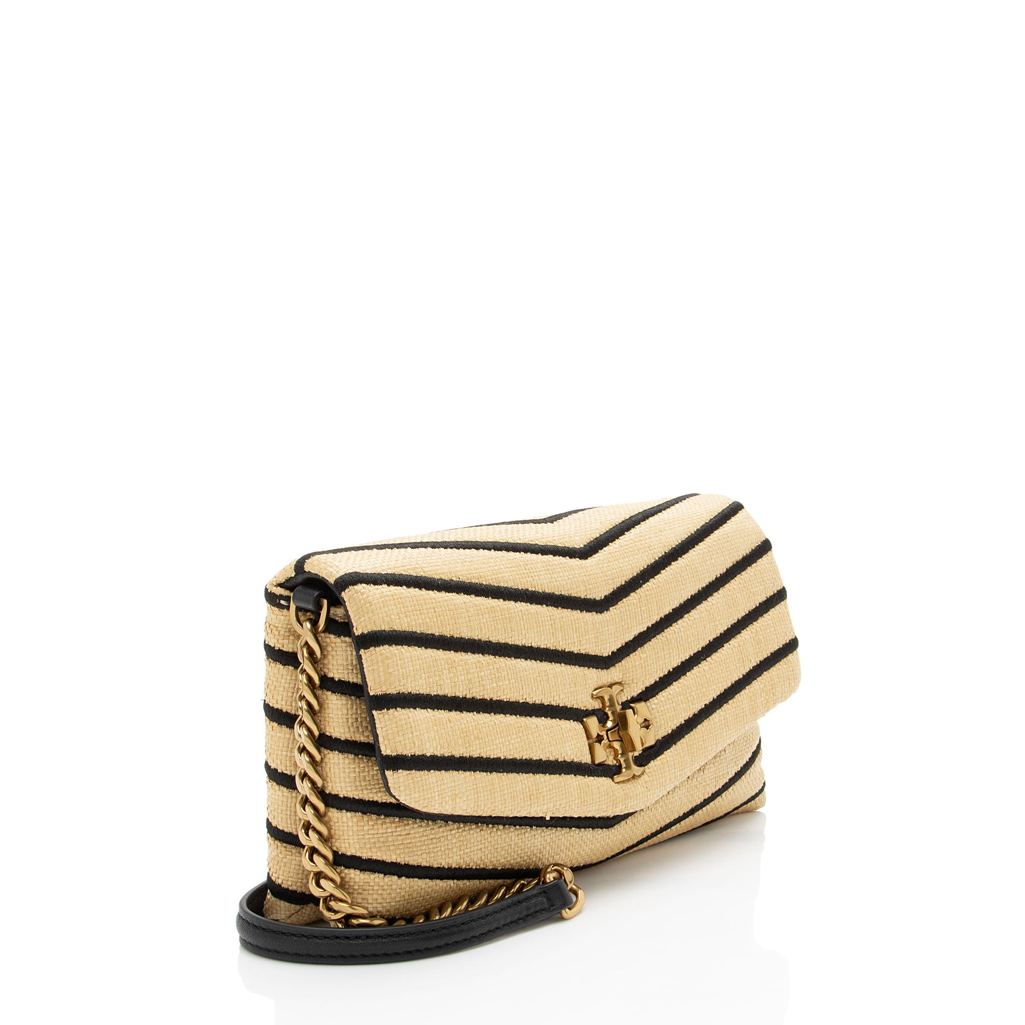 Tory Burch Raffia Leather Kira Wallet on Chain