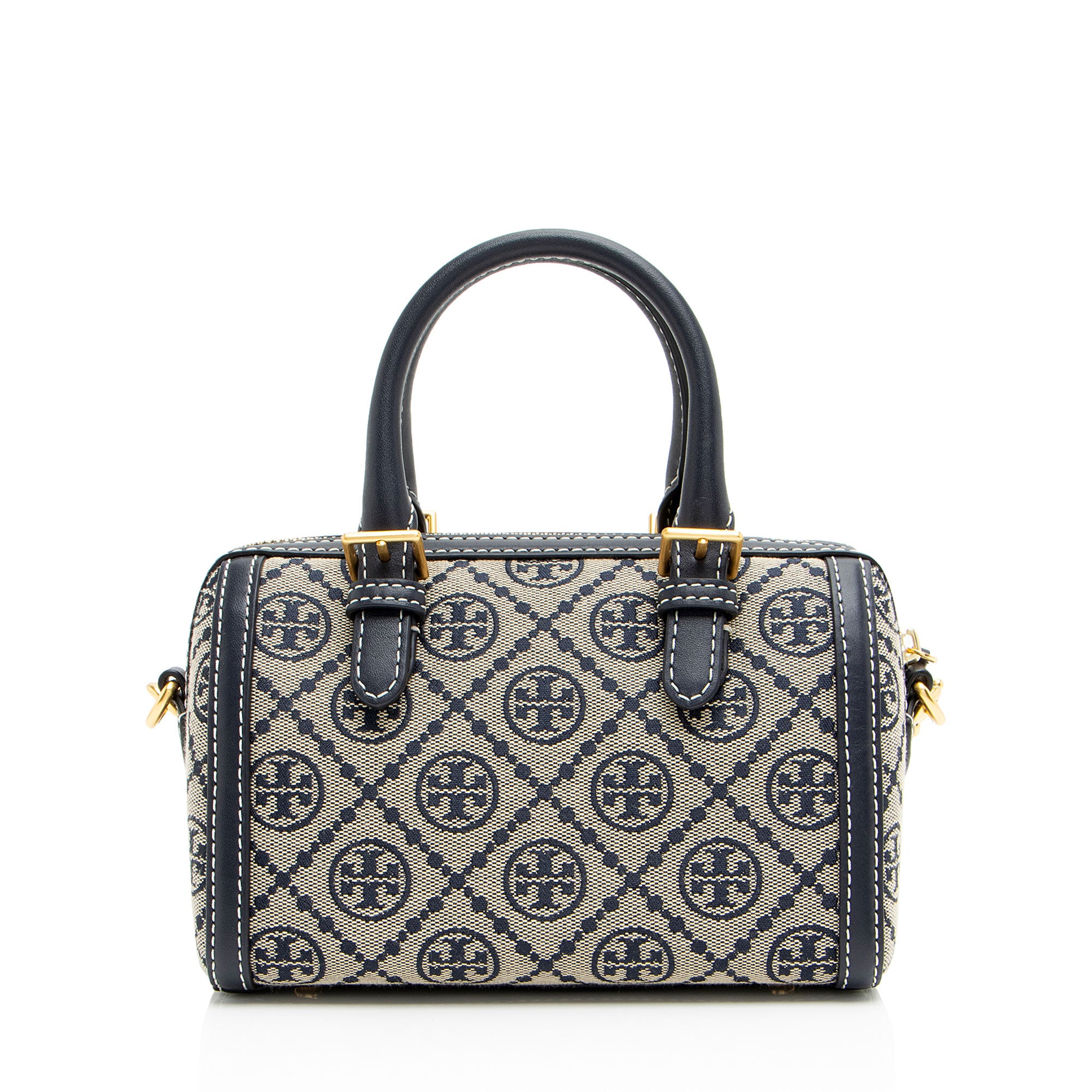 Tory Burch T Monogram Canvas Barrel Mini Satchel