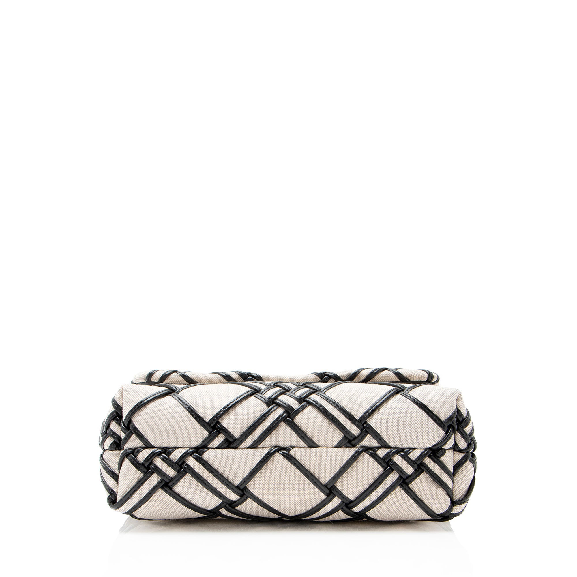 Tory Burch Woven Canvas Leather Kira Small Shoulder Bag