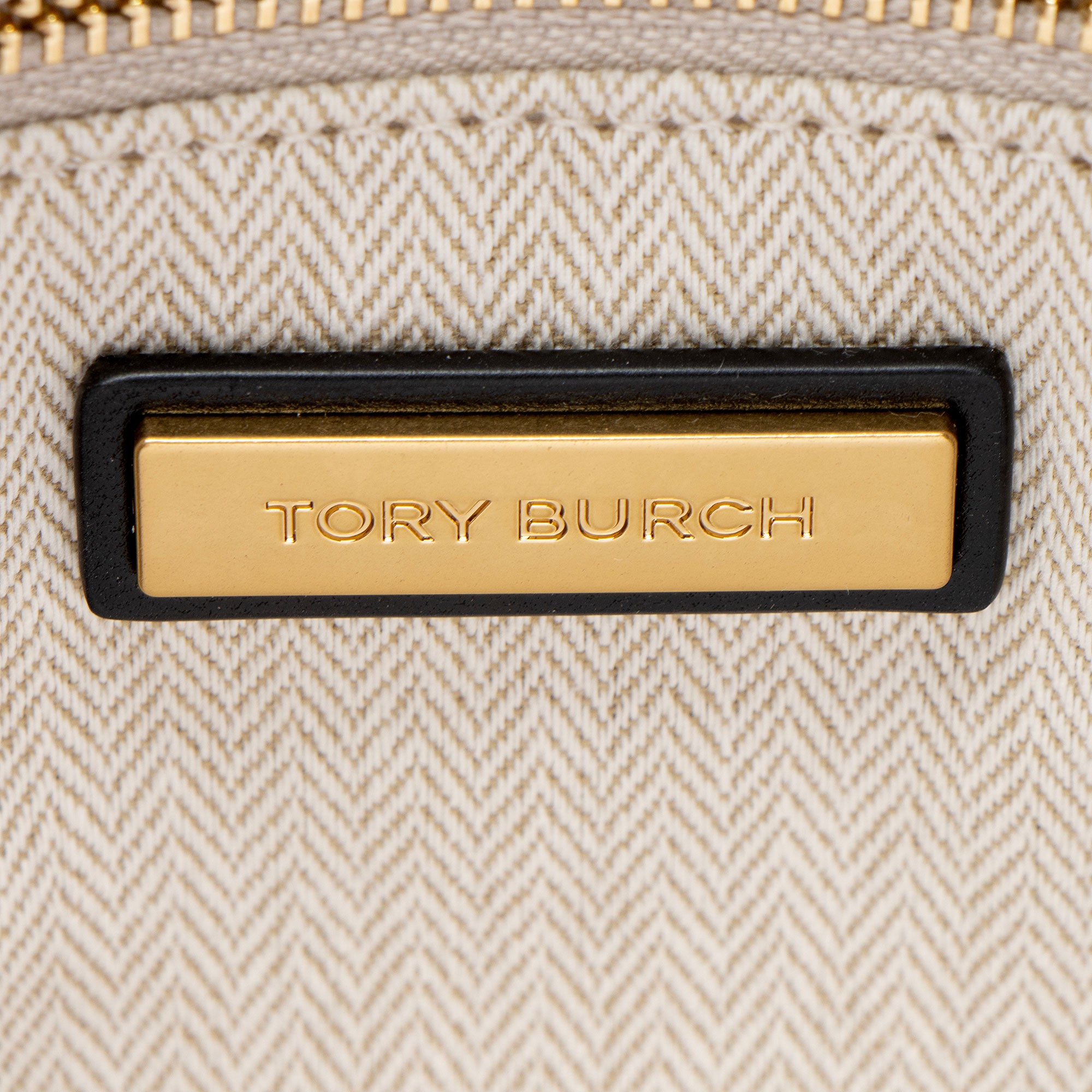 Tory Burch Woven Canvas Leather Kira Small Shoulder Bag