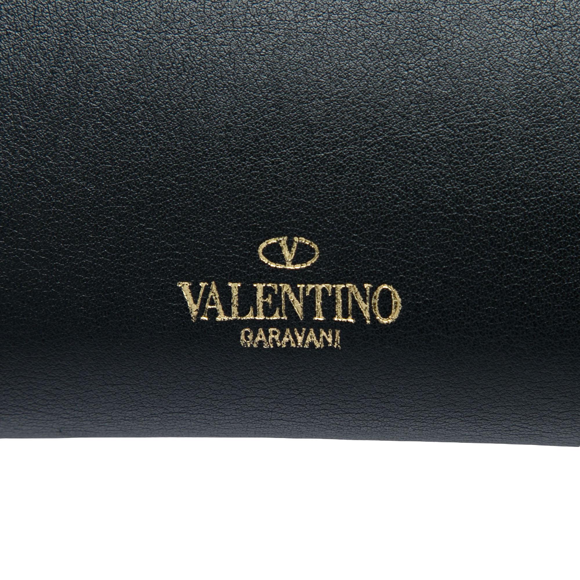 Valentino Bicolor Leather Rockstud Wallet on Chain