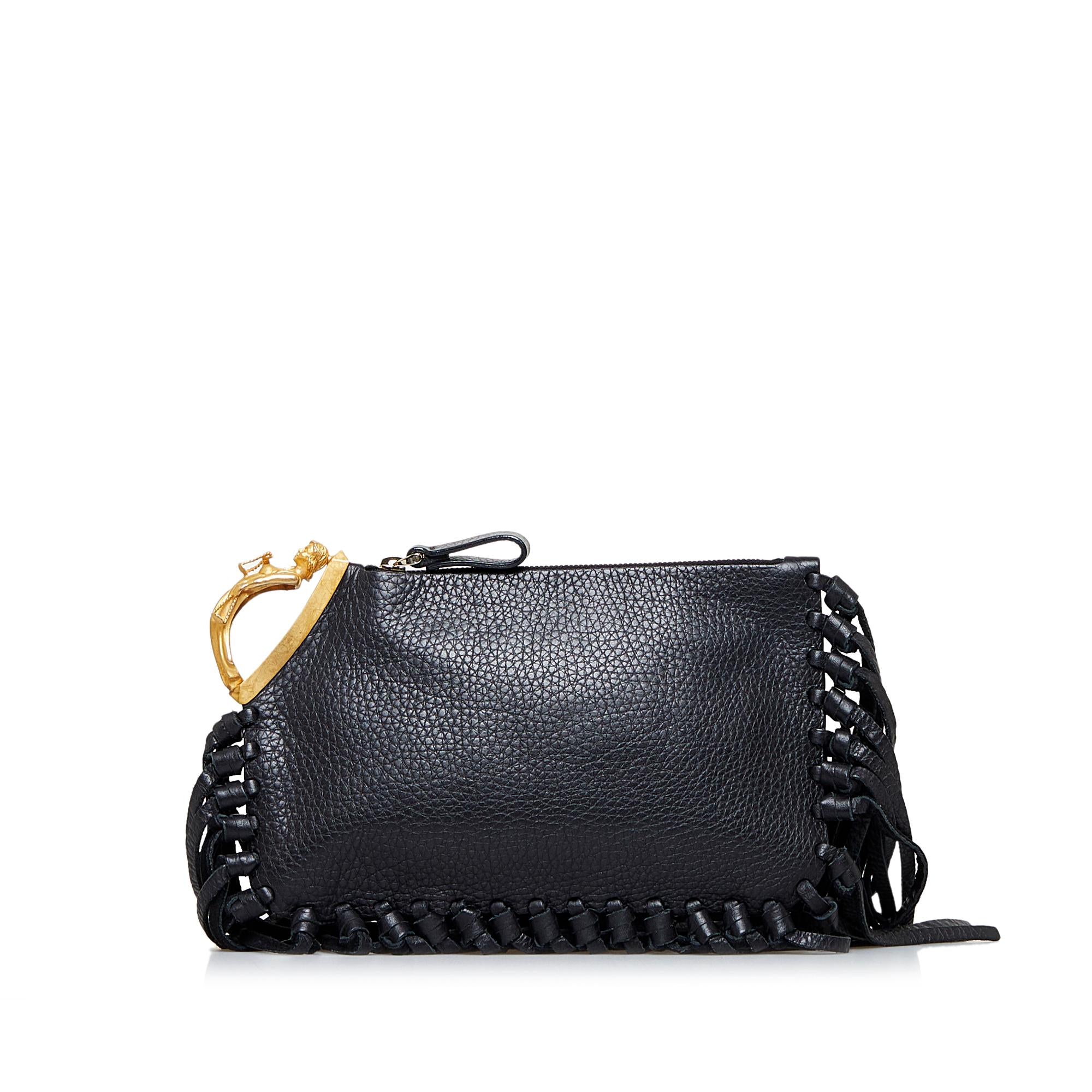 Valentino C-Rockee Fringe Clutch (SHG-dgYdeU)