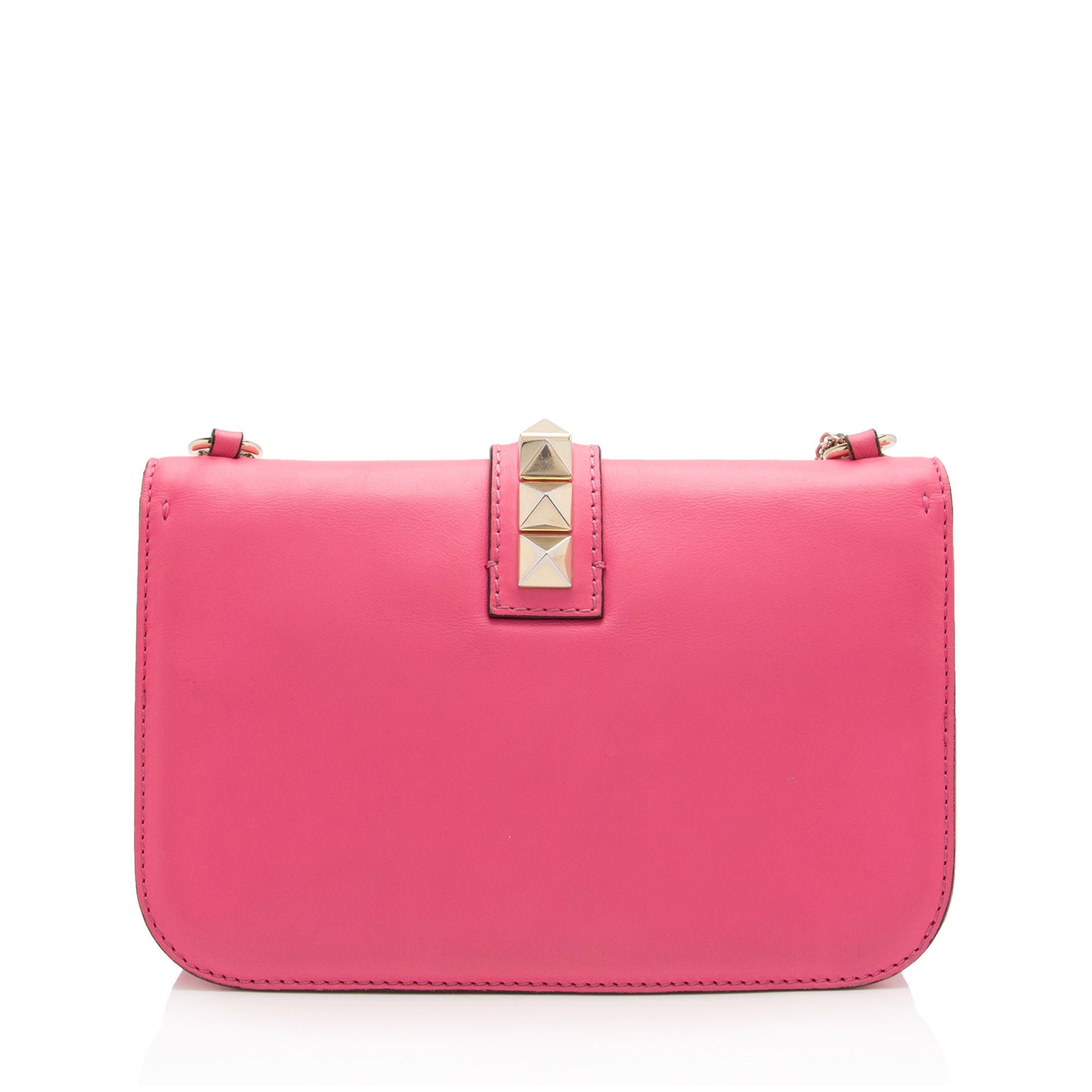 Valentino Calfskin Glam Lock Medium Shoulder Bag