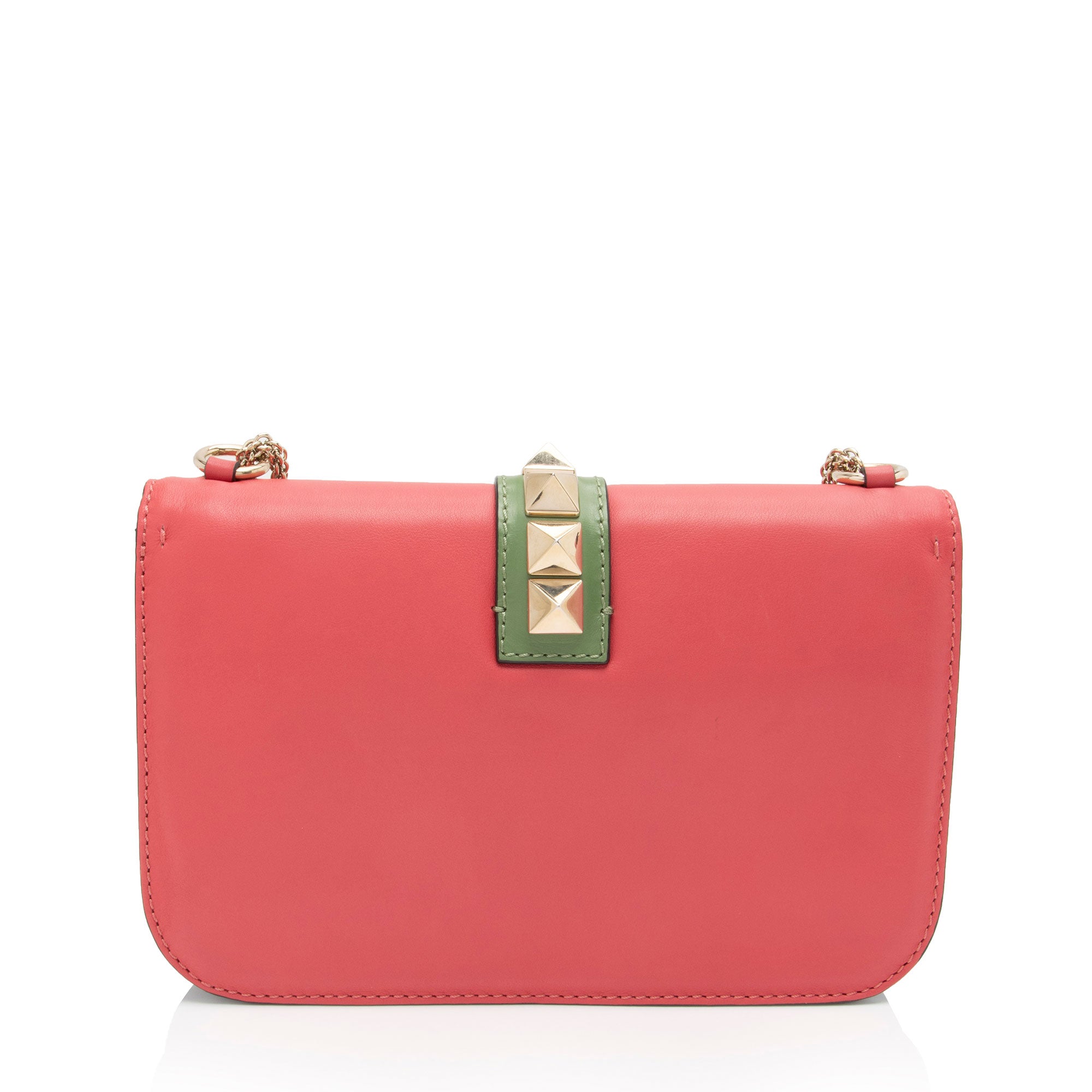 Valentino Calfskin Glam Lock Medium Shoulder Bag