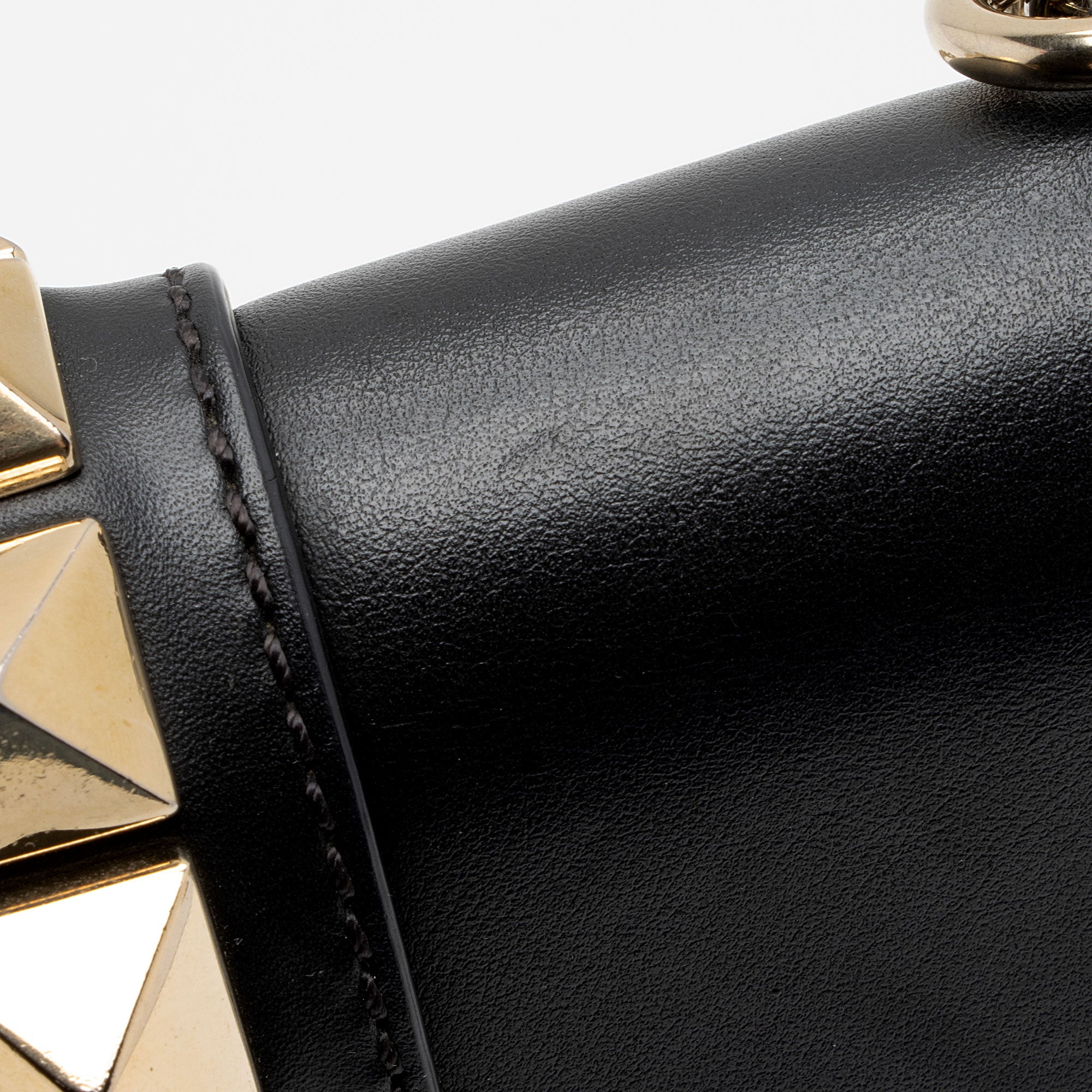 Valentino Calfskin Glam Lock Small Shoulder Bag (SHF-lIUmOS)