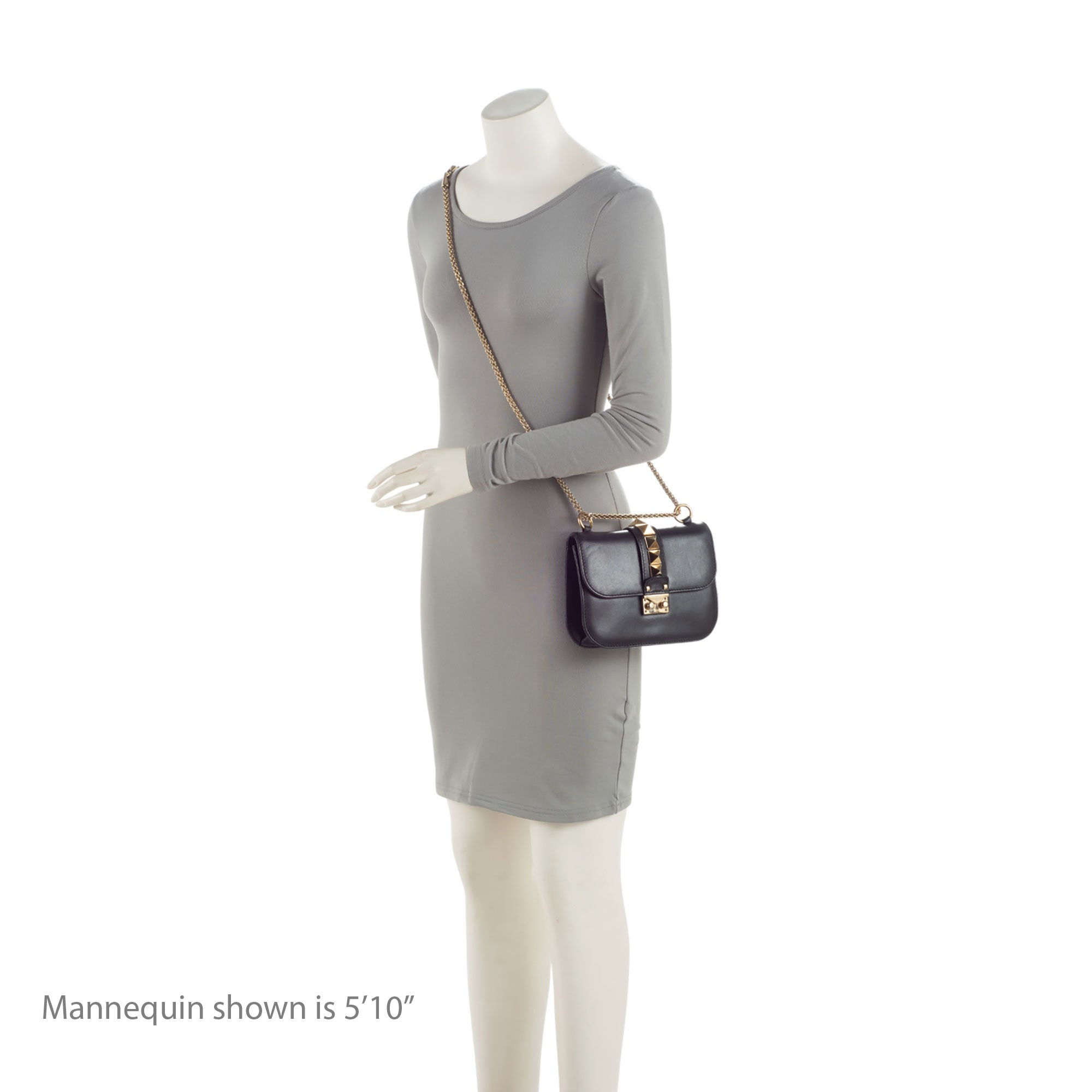 Valentino Calfskin Glam Lock Small Shoulder Bag (SHF-lIUmOS)