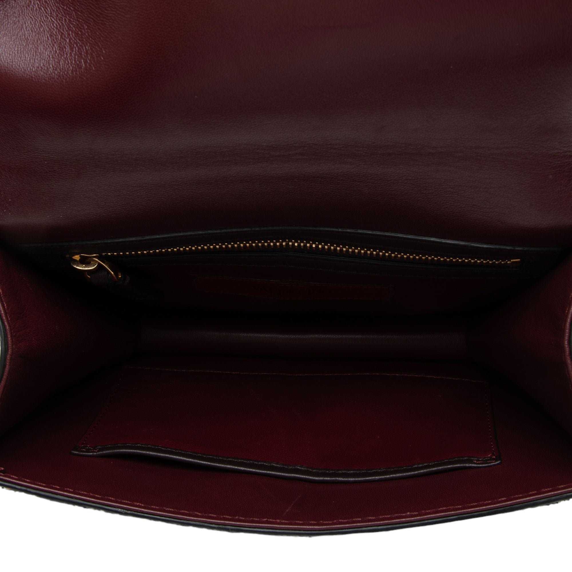 Valentino Calfskin Painted Feathers Glam Lock Small Shoulder Bag (SHF-swe4xg)