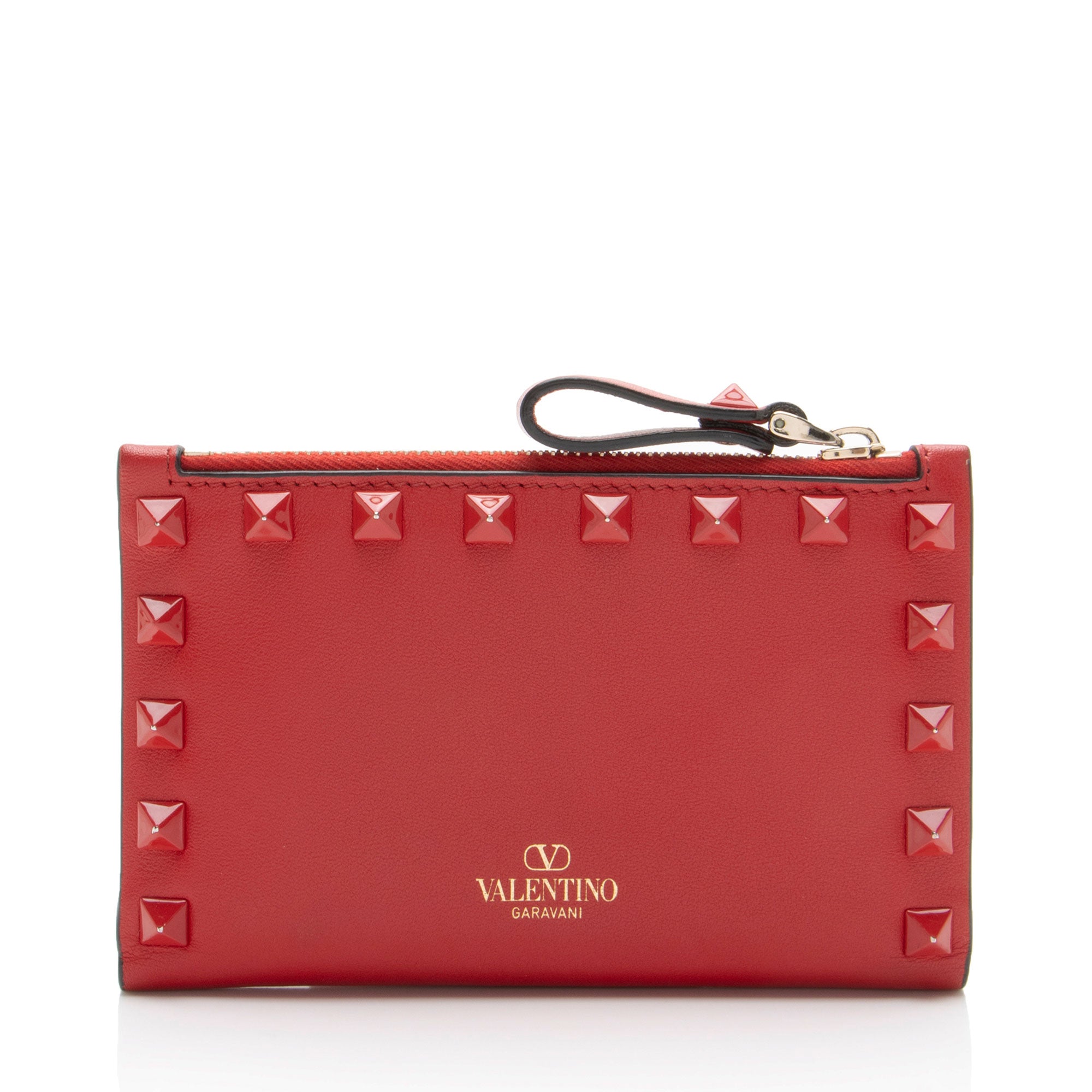 Valentino Calfskin Rockstud Bifold Wallet