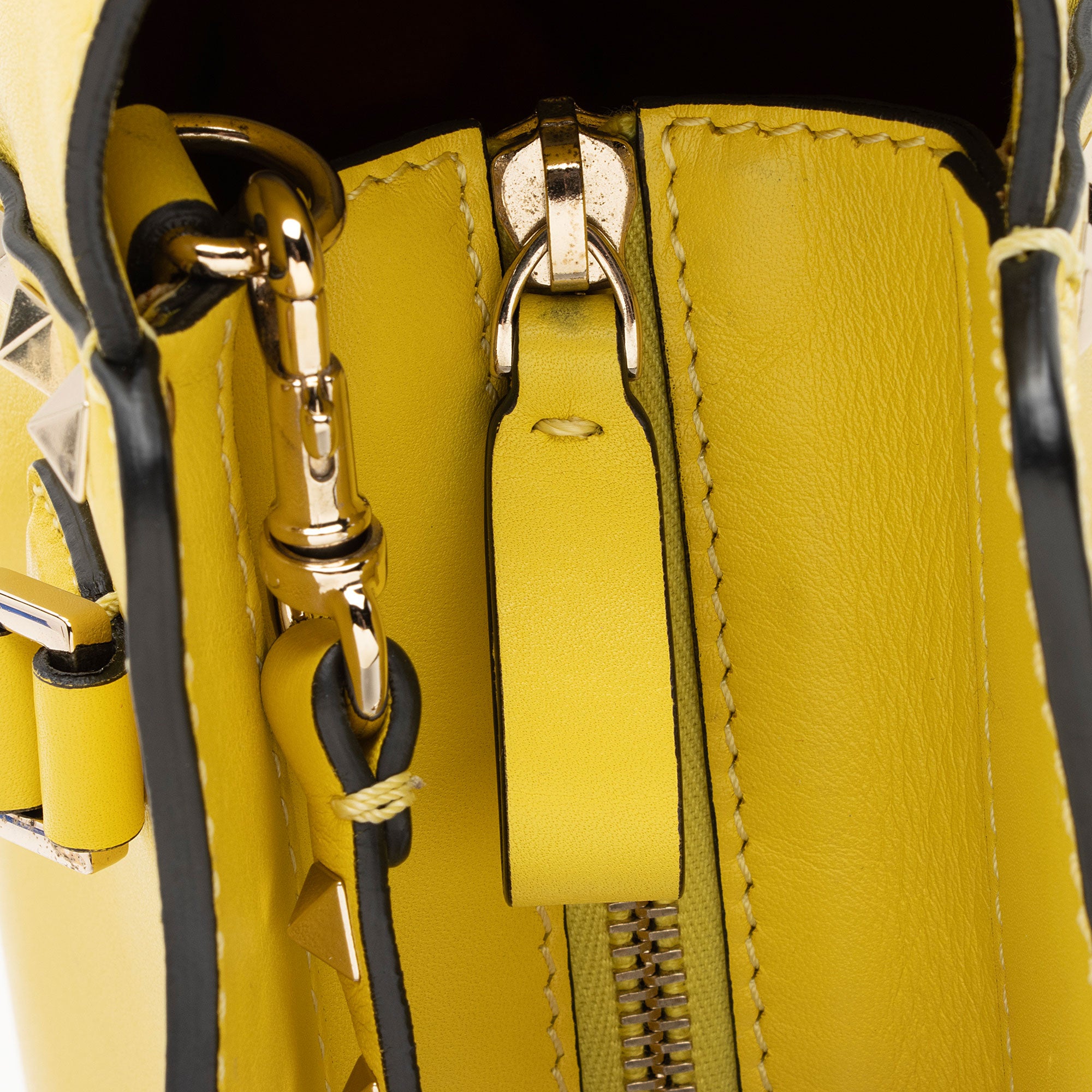 Valentino Calfskin Rockstud Double Handle Mini Tote (SHF-8c9L8s)