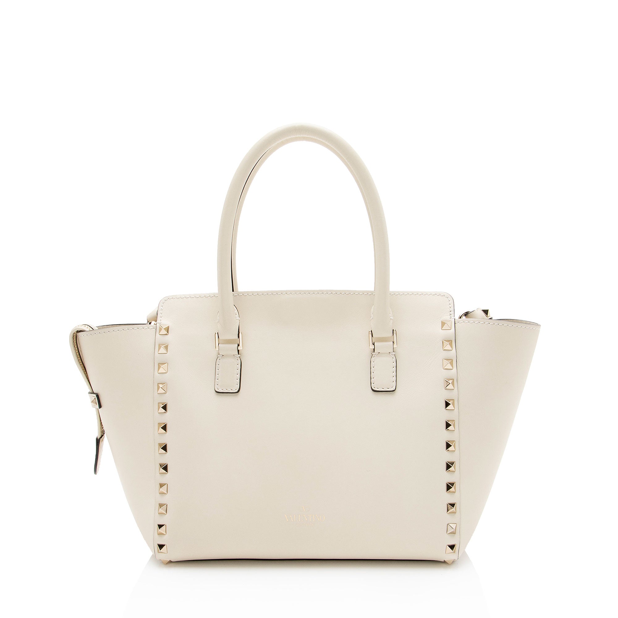 Valentino Calfskin Rockstud Double Handle Small Tote