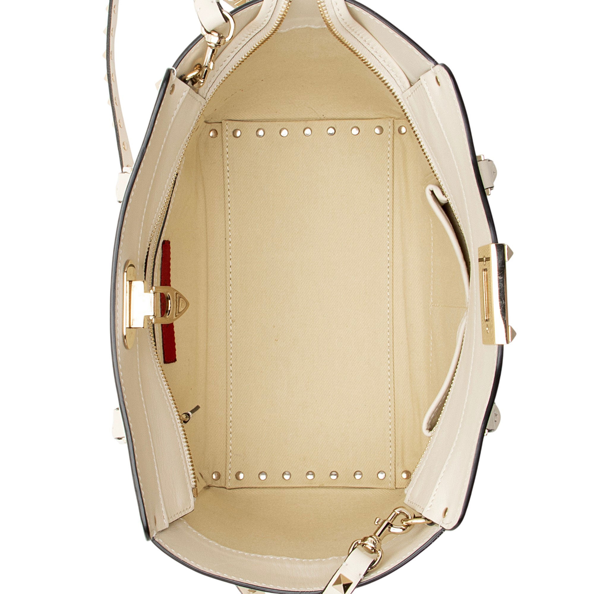 Valentino Calfskin Rockstud Double Handle Small Tote