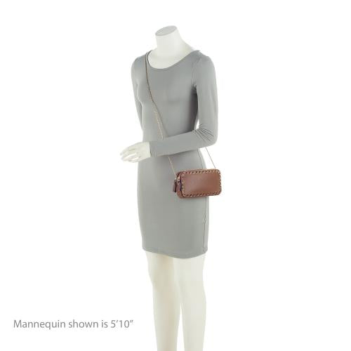 Valentino Calfskin Rockstud Double Zip Crossbody Bag (SHF-j0WRLW)