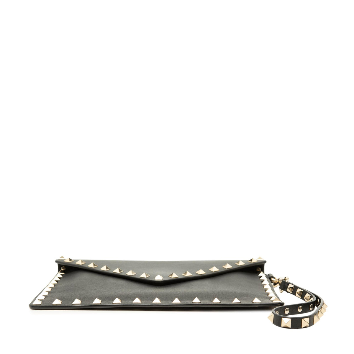 Valentino Calfskin Rockstud Envelope Flat Wristlet Clutch