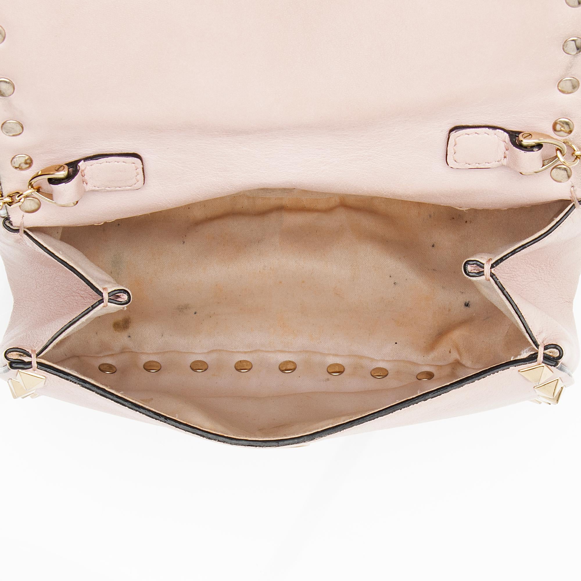 Valentino Calfskin Rockstud Mini Chain Flap Bag (SHF-VrHYXP)