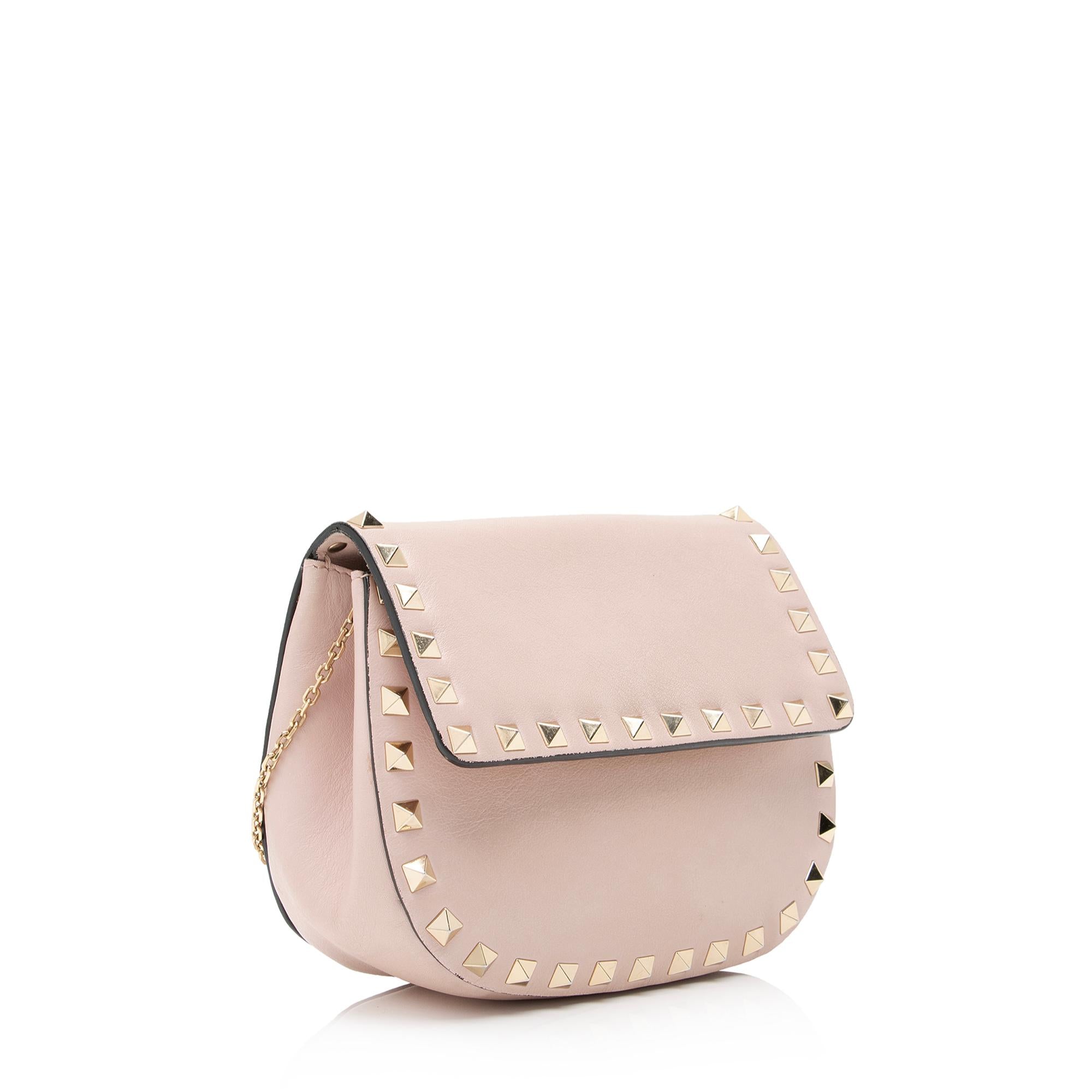 Valentino Calfskin Rockstud Mini Chain Flap Bag (SHF-VrHYXP)