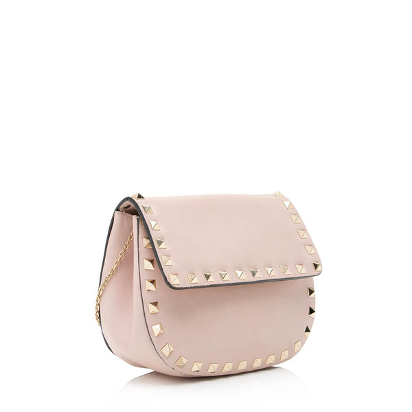 Valentino - Rockstud Calfskin Chain Flap Bag Neon Pink/Cream